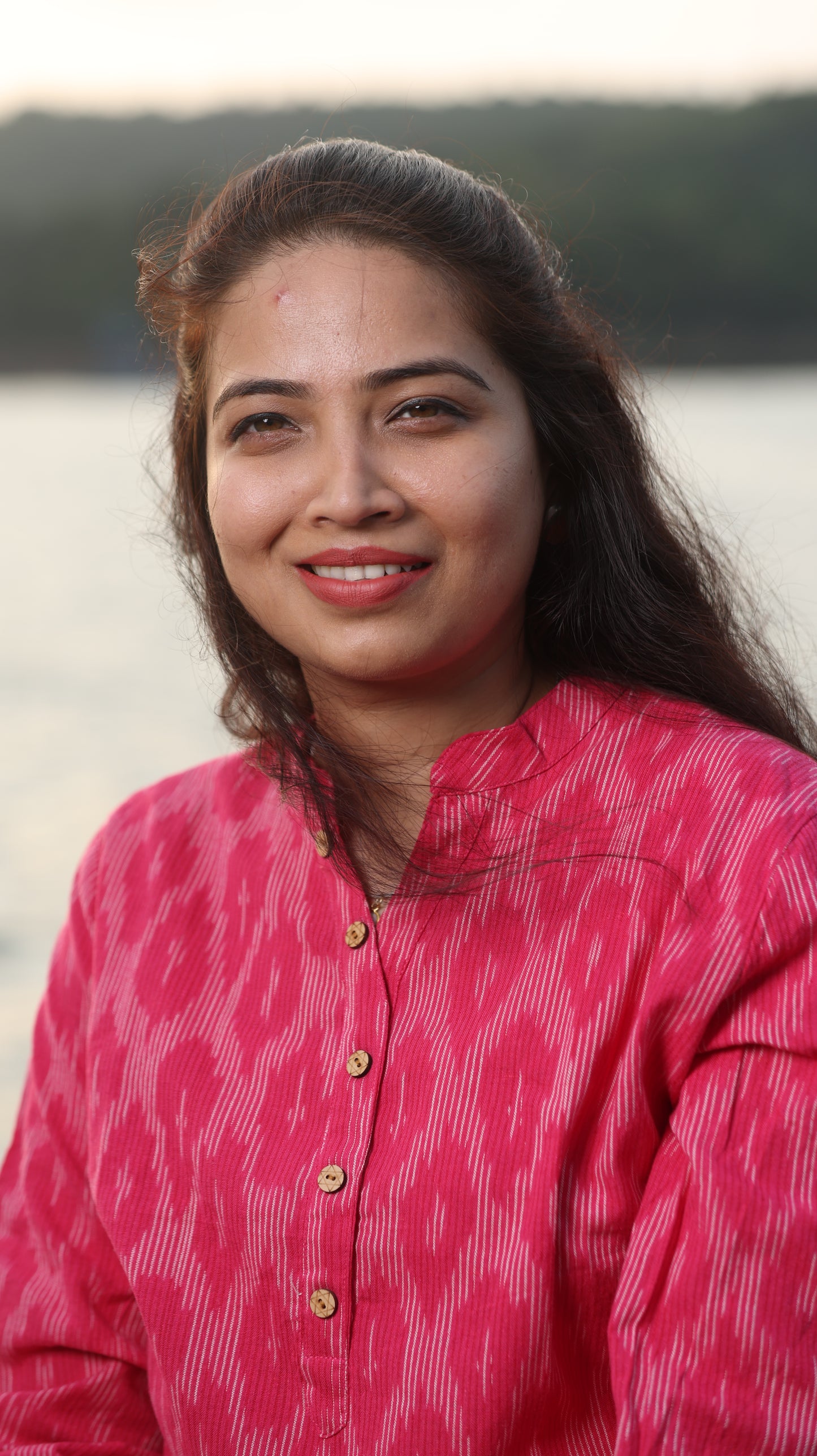 Pink Ikkat Short Kurta