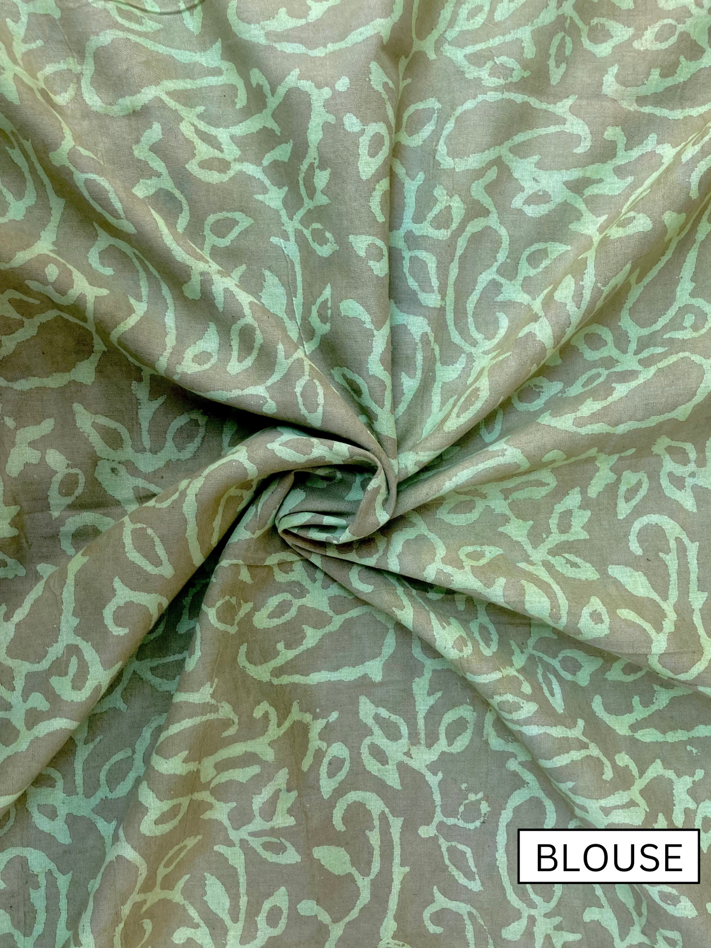 Apple Green Block Printed Cotton Saree