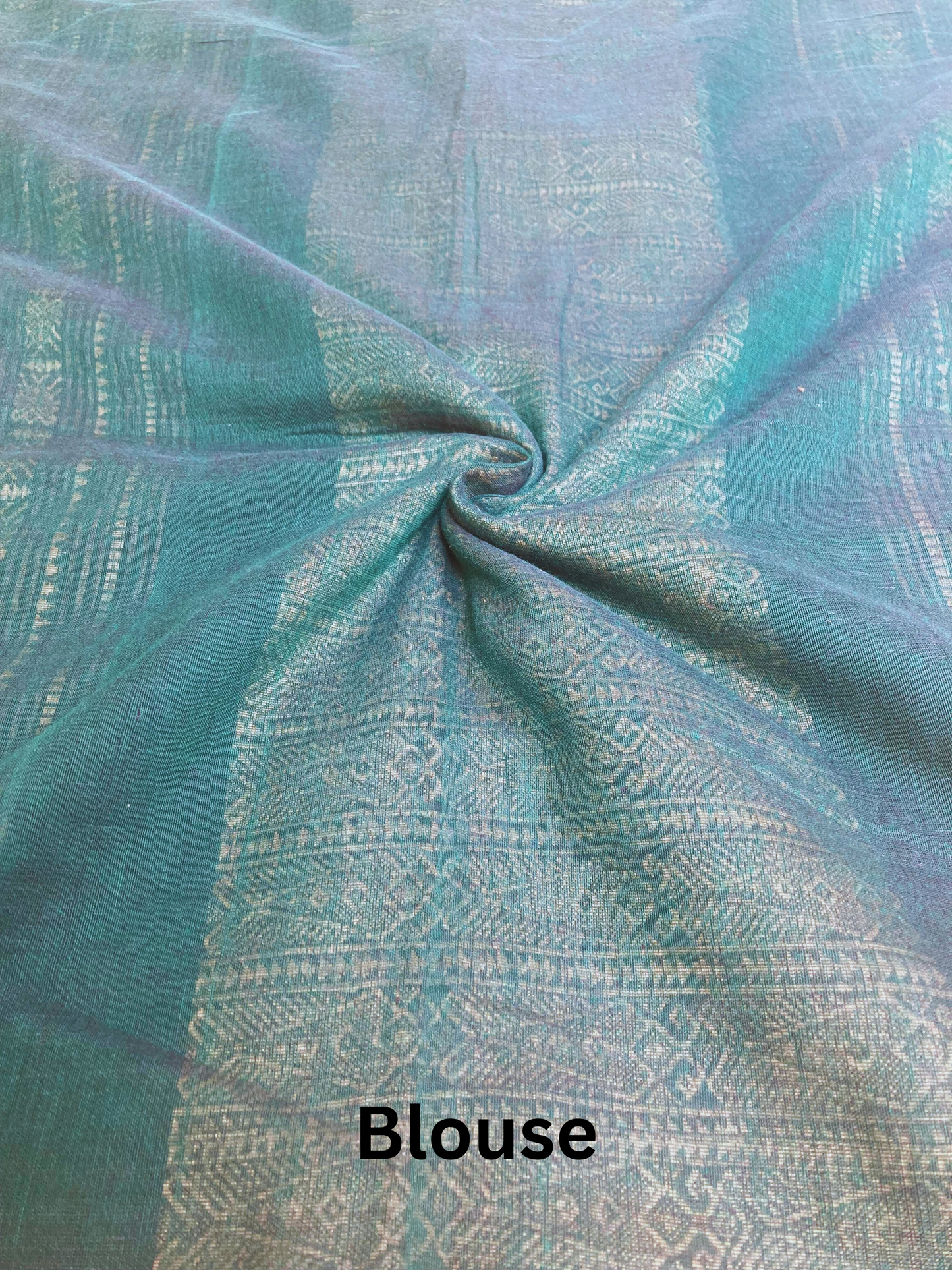 Dark Green Khadi Cotton Saree