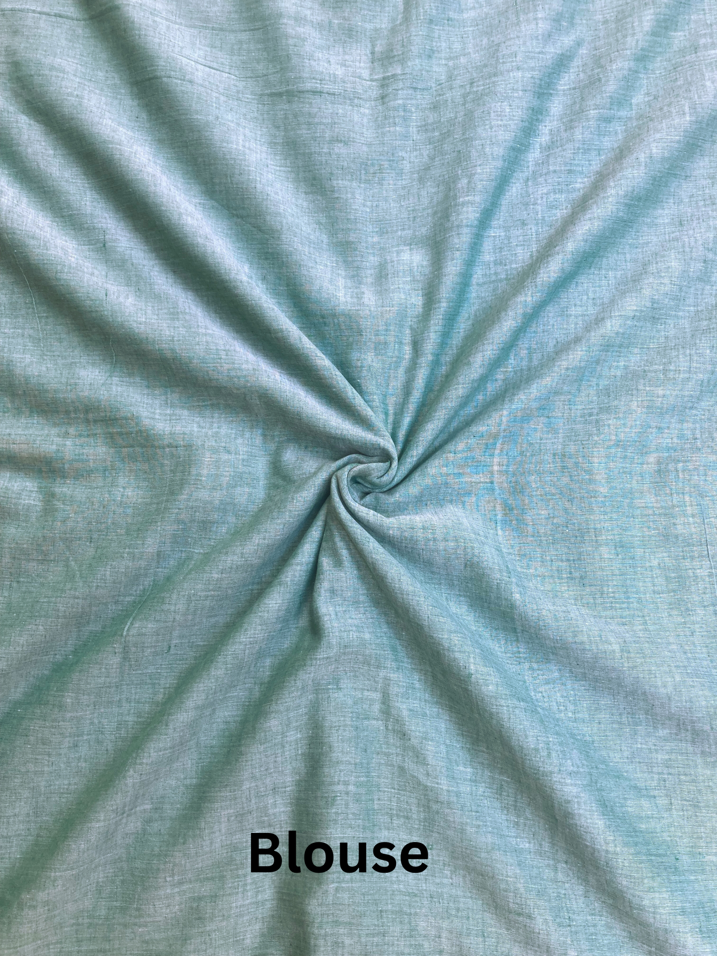 Cyan Green Mul Cotton Saree