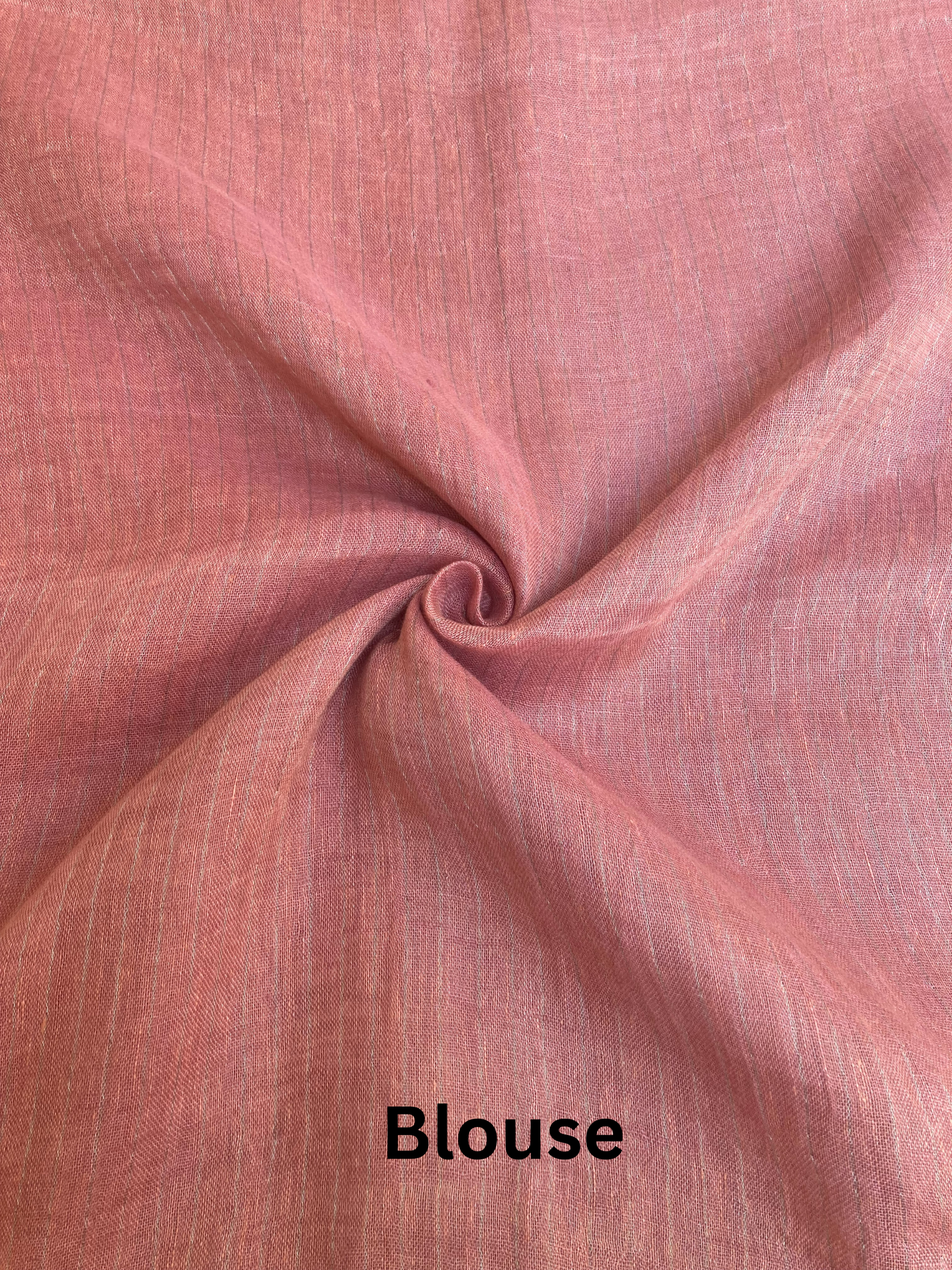 Peach Handloom Linen Saree