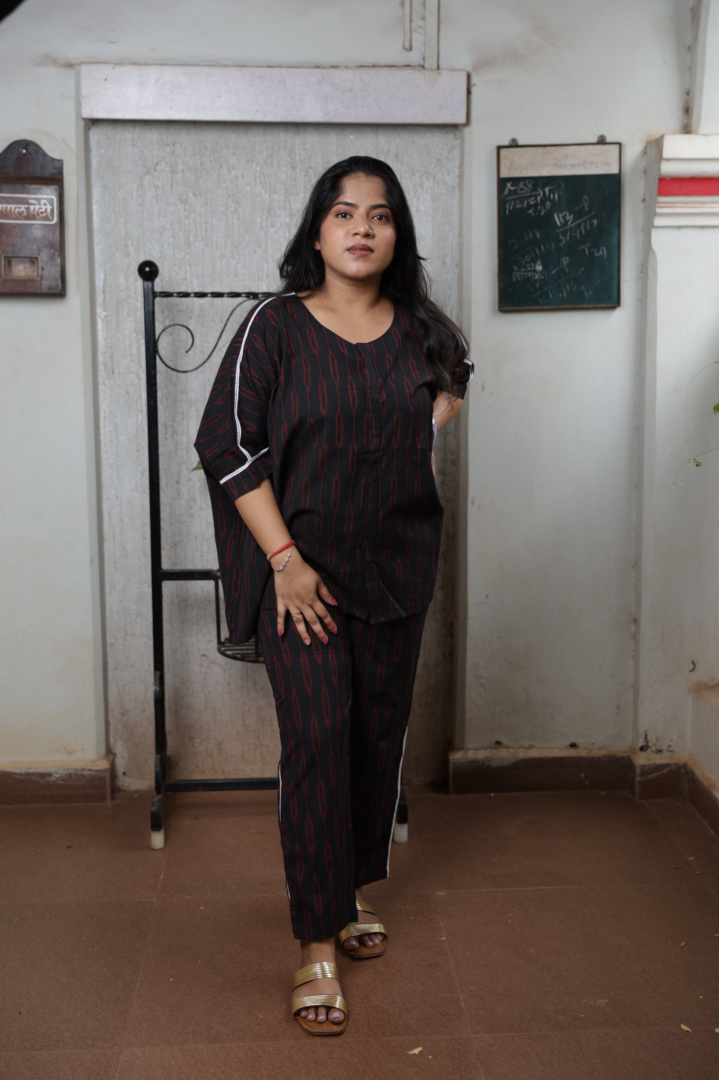 Black Ikkat Old-Money Co-Ord Set