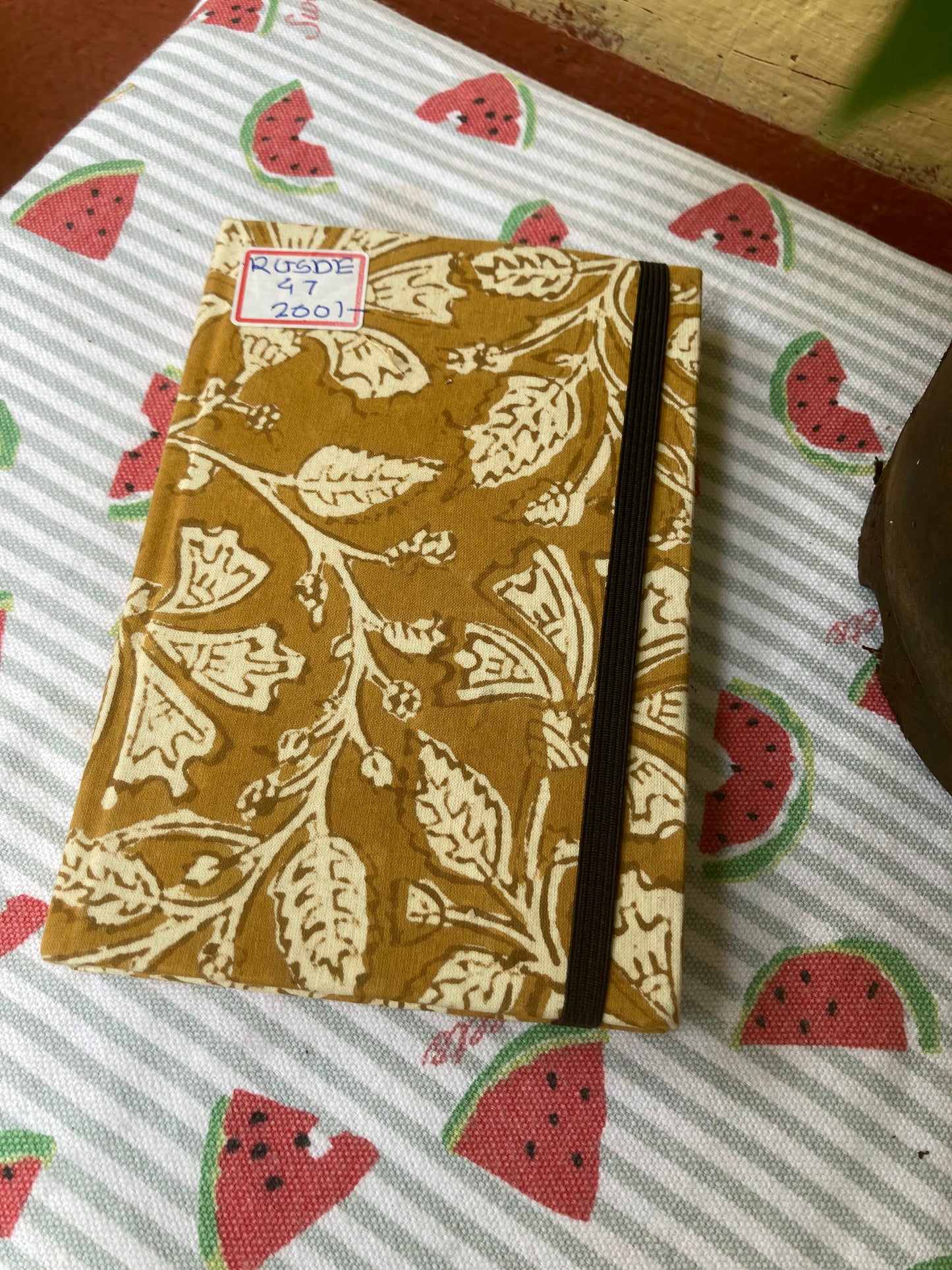 Amber Fabric-Covered Diary