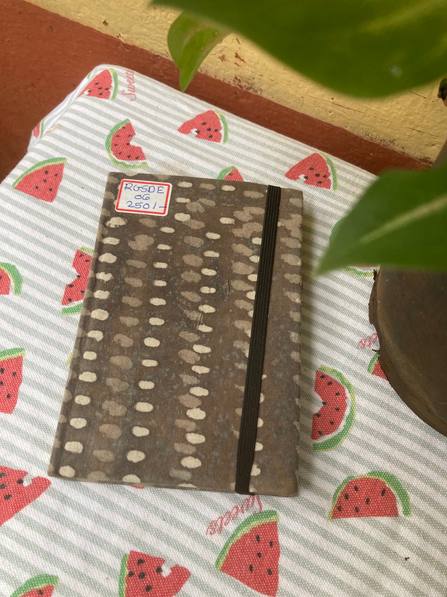 Stone Gray Fabric-Covered Diary