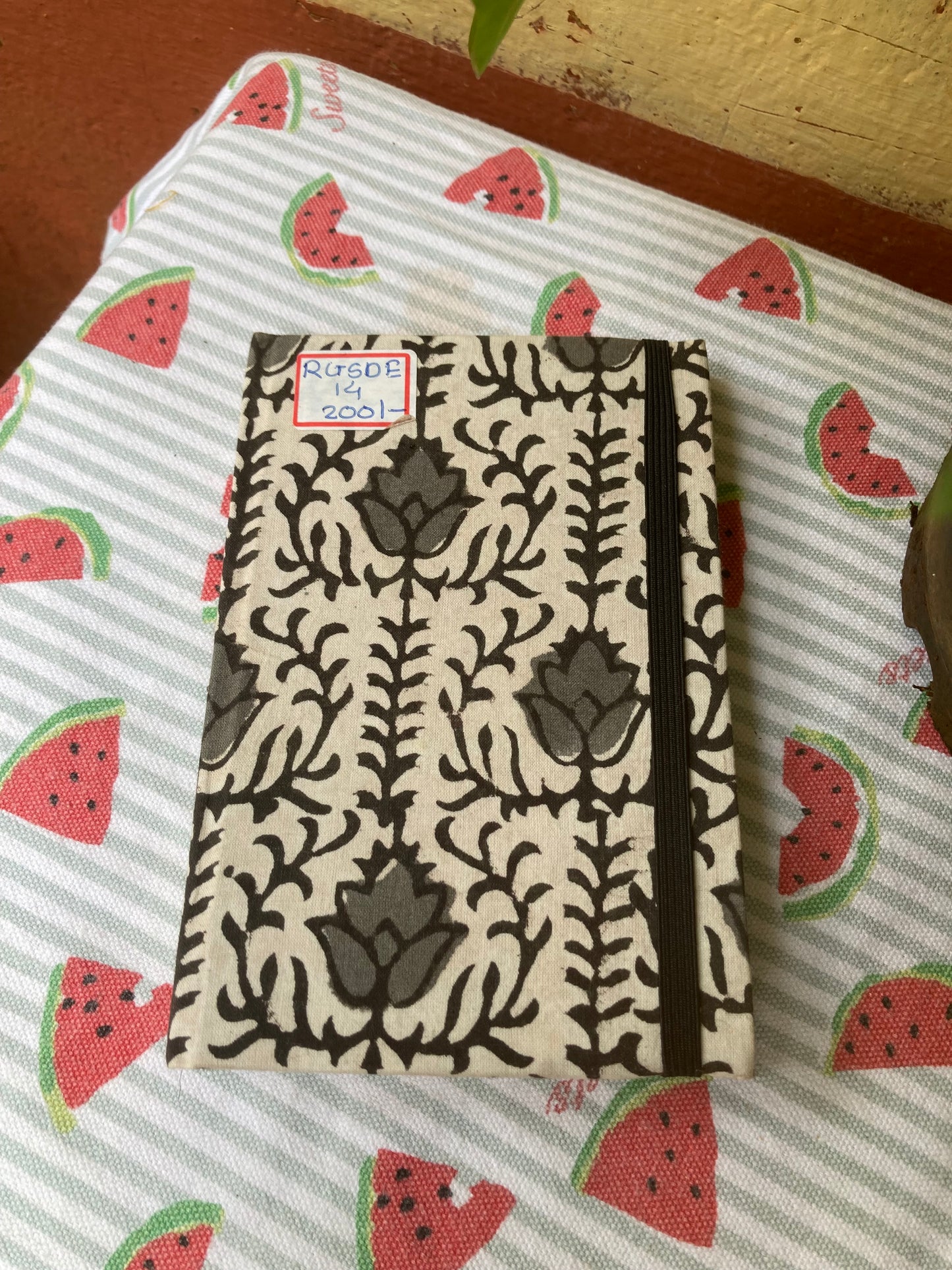 Ivory Fabric-Covered Diary