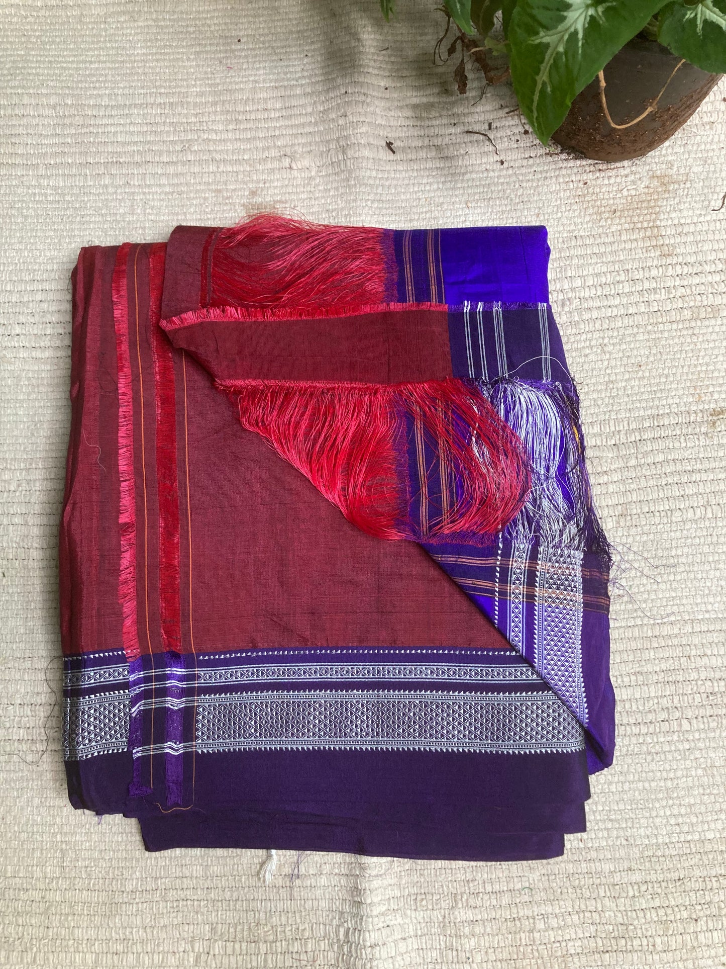 Dark Maroon Ilkal Saree