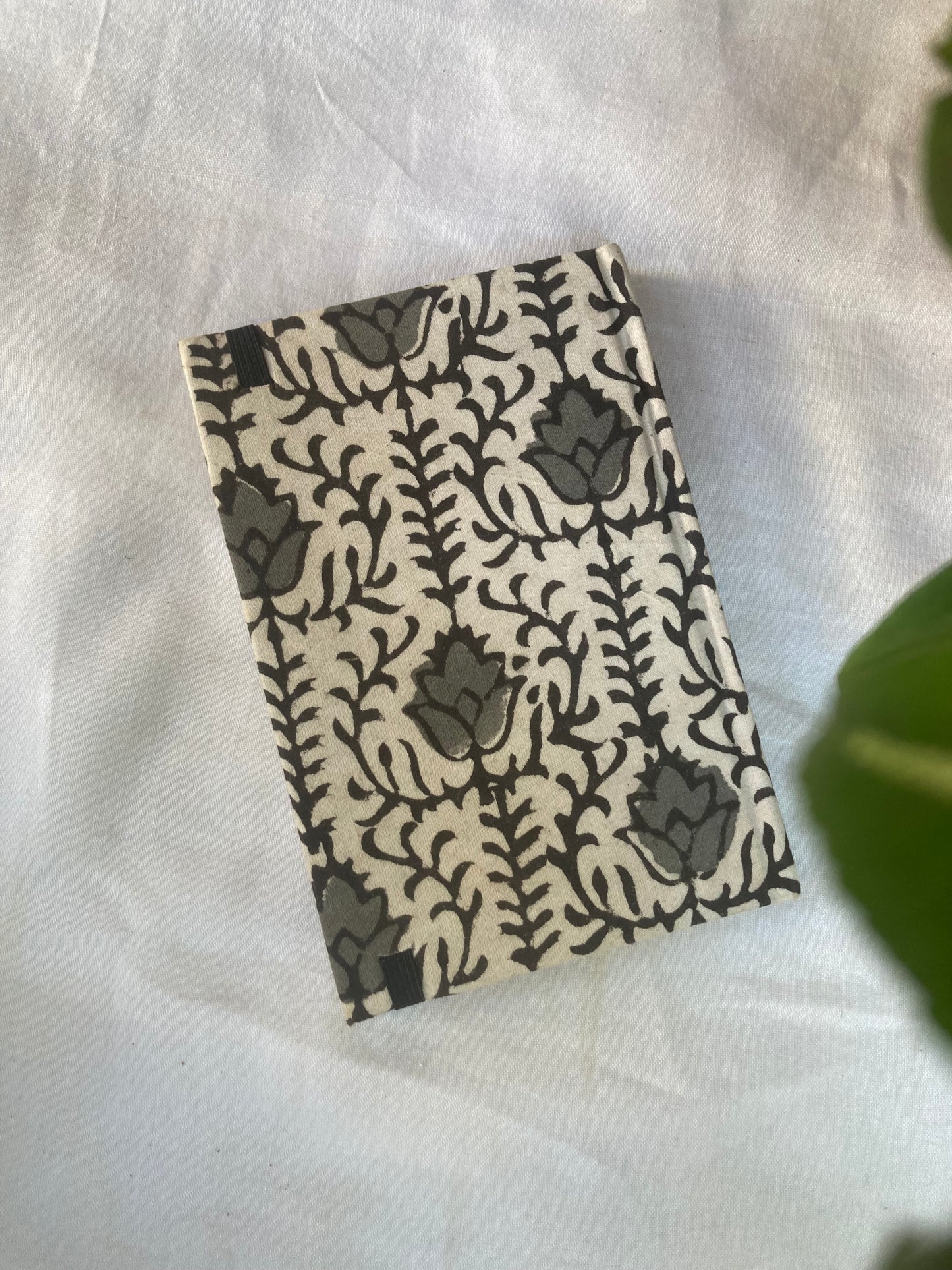 Ivory Fabric-Covered Diary