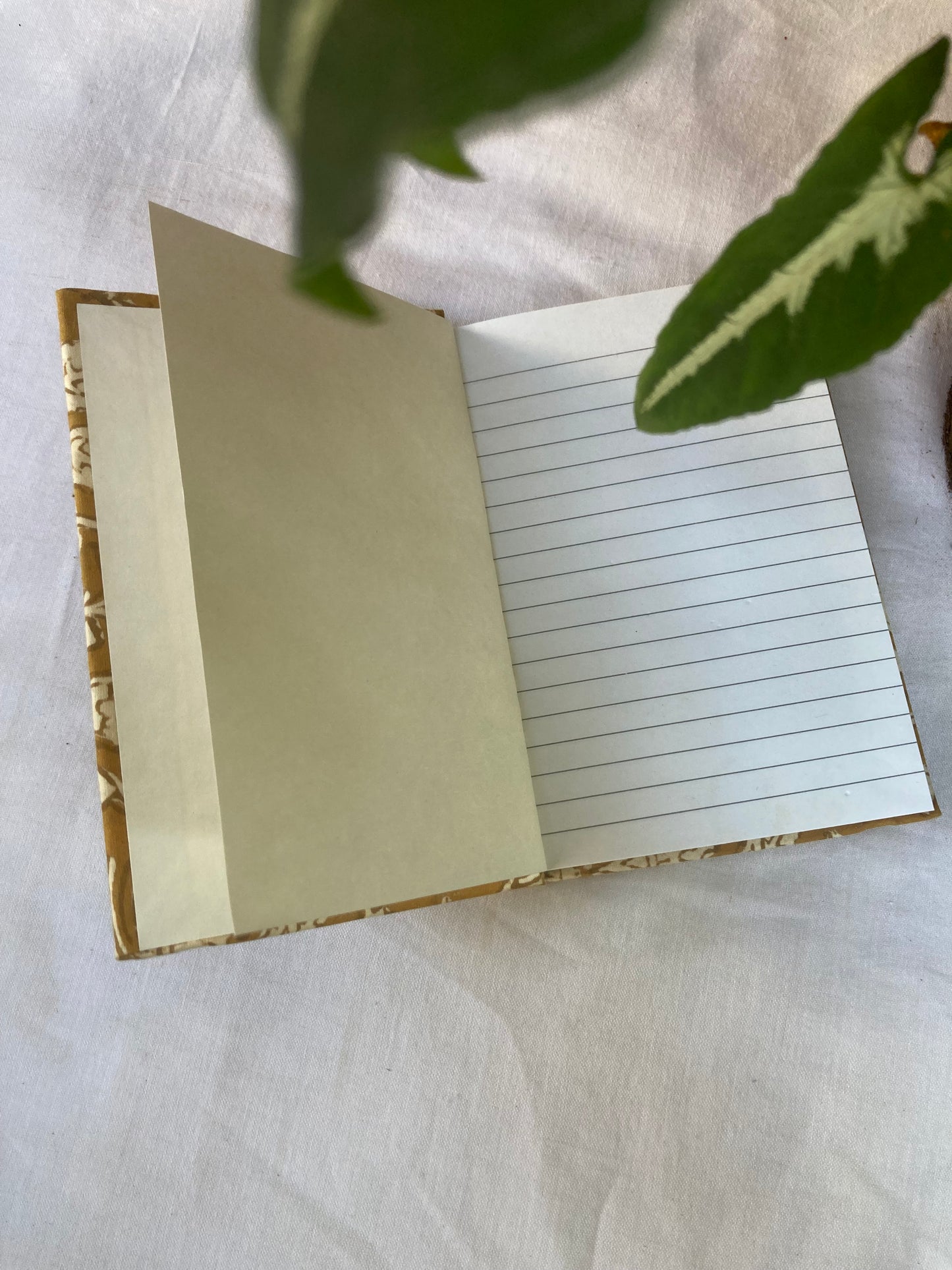 Amber Fabric-Covered Diary