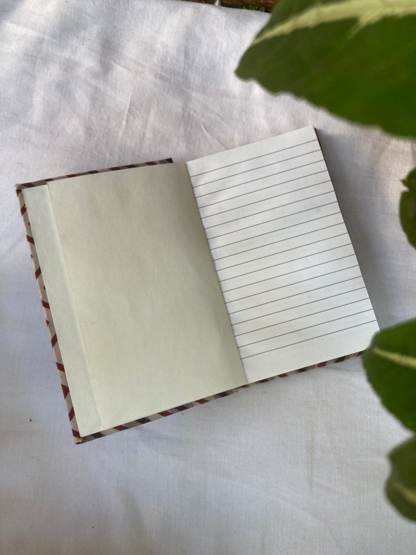 Buff Fabric- Covered Diary