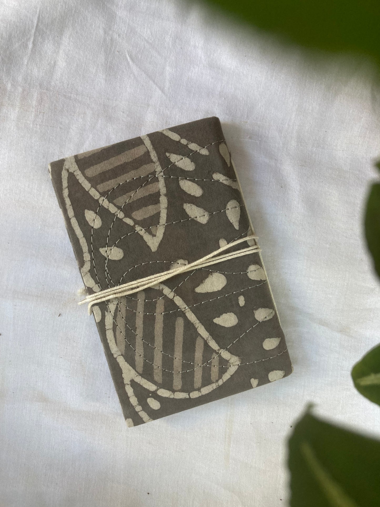 Cloud Gray Fabric-Covered Diary