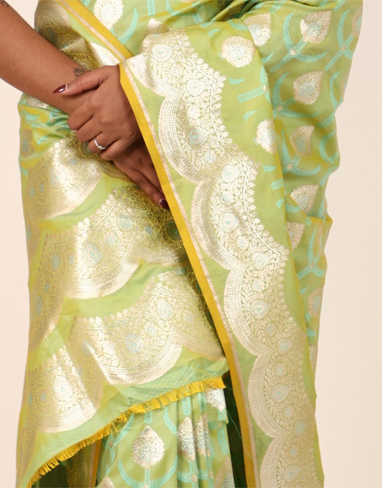Light Green Banarasi Sari