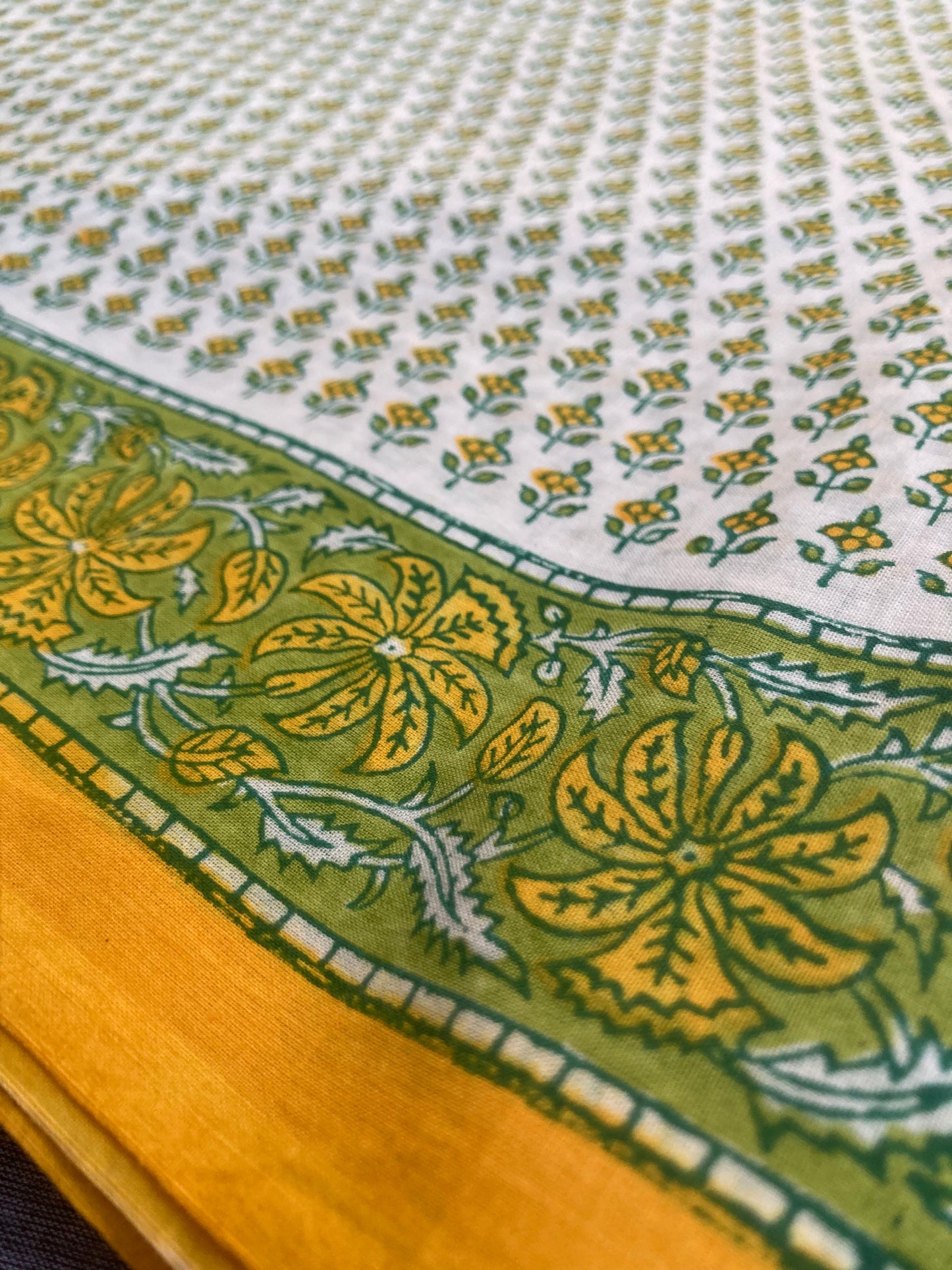 White Block Printed Saree