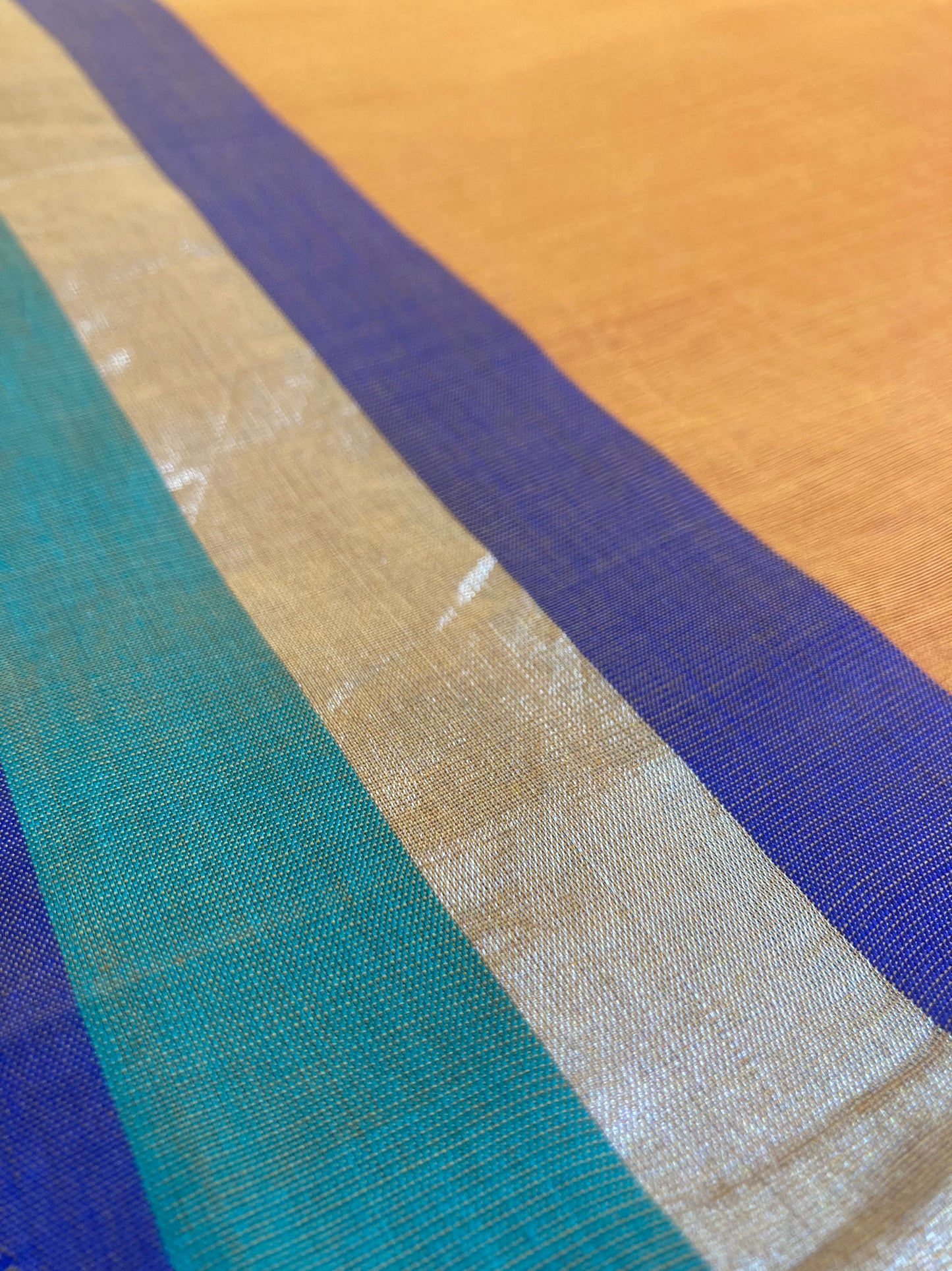 Tangerine Maheshwari Saree