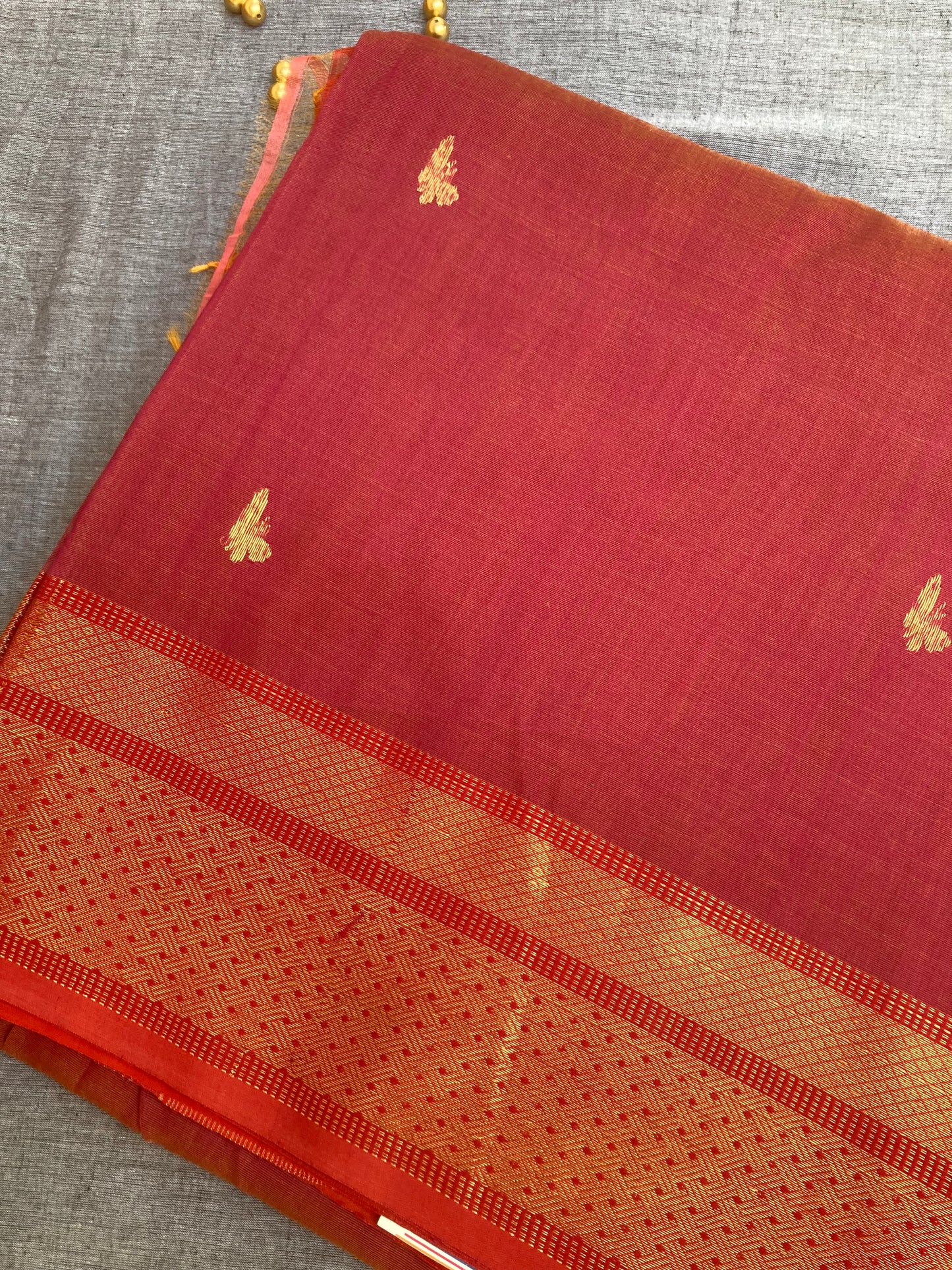 Dark Pink Maheshwari Saree