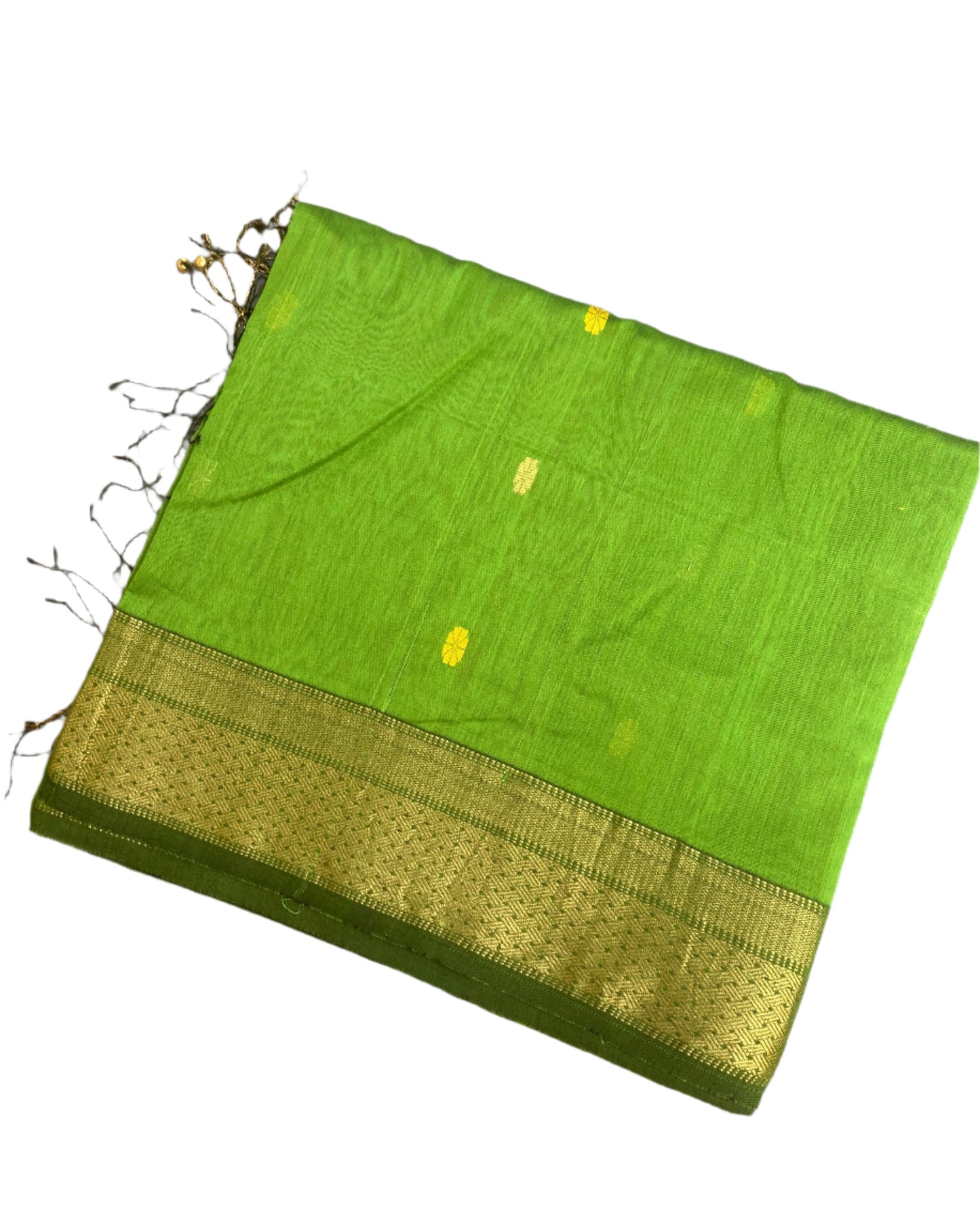 Kelly Green Maheshwari Saree