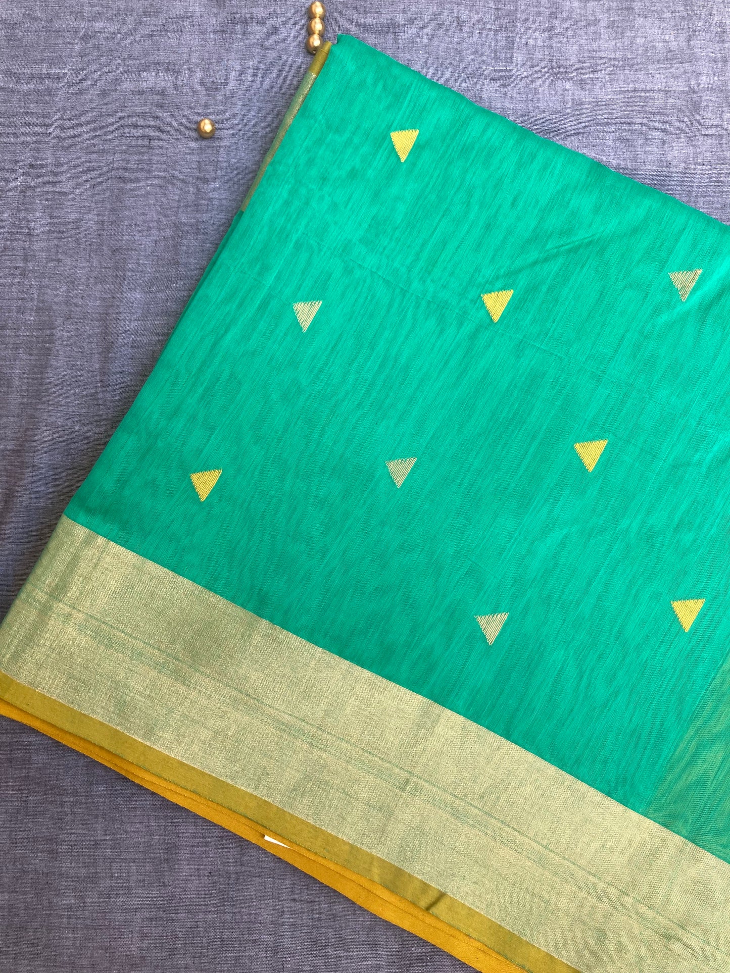 Seafoam Green Maheshwari Saree