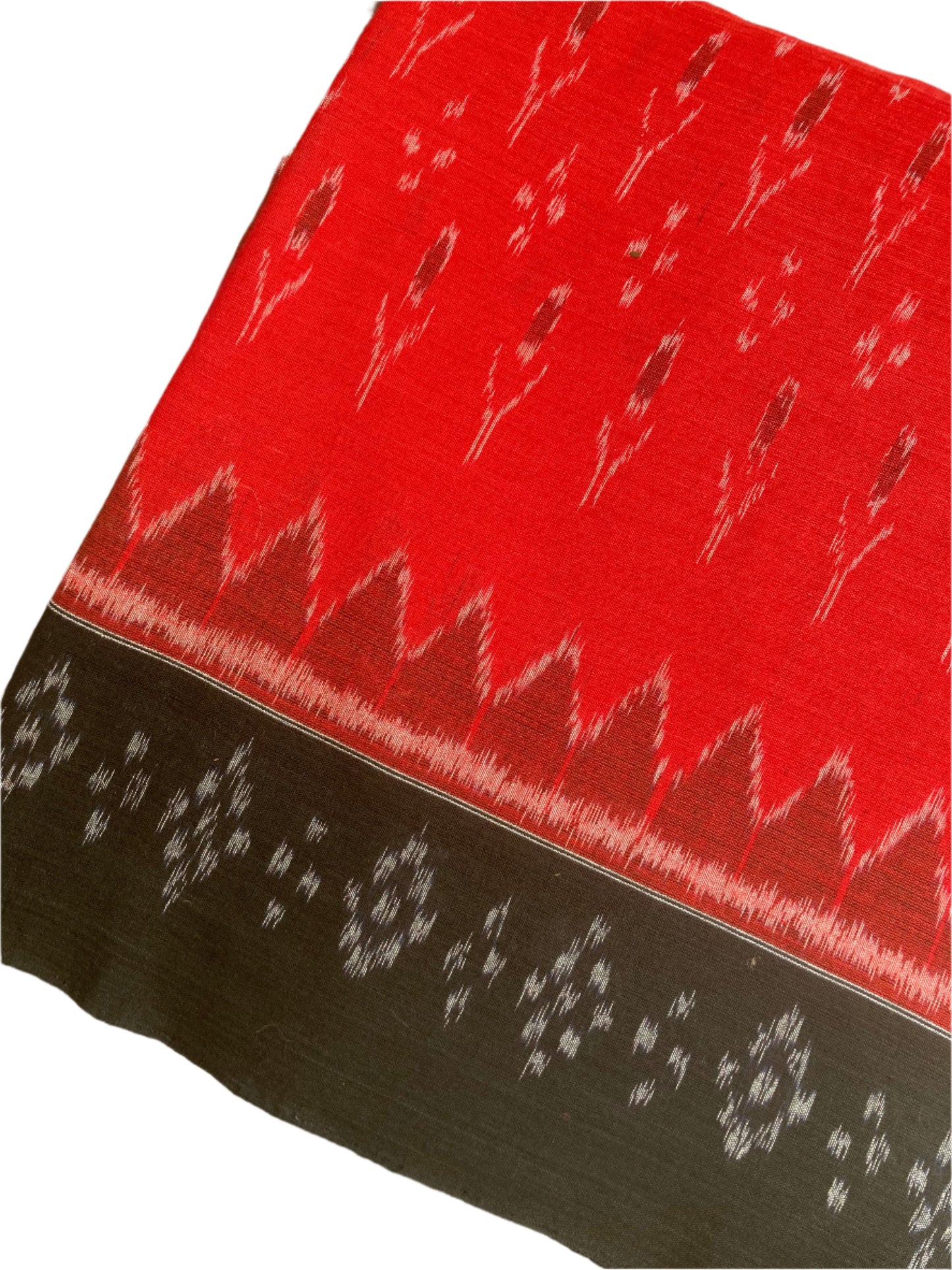 Brick Red Sambalpuri Ikkat saree