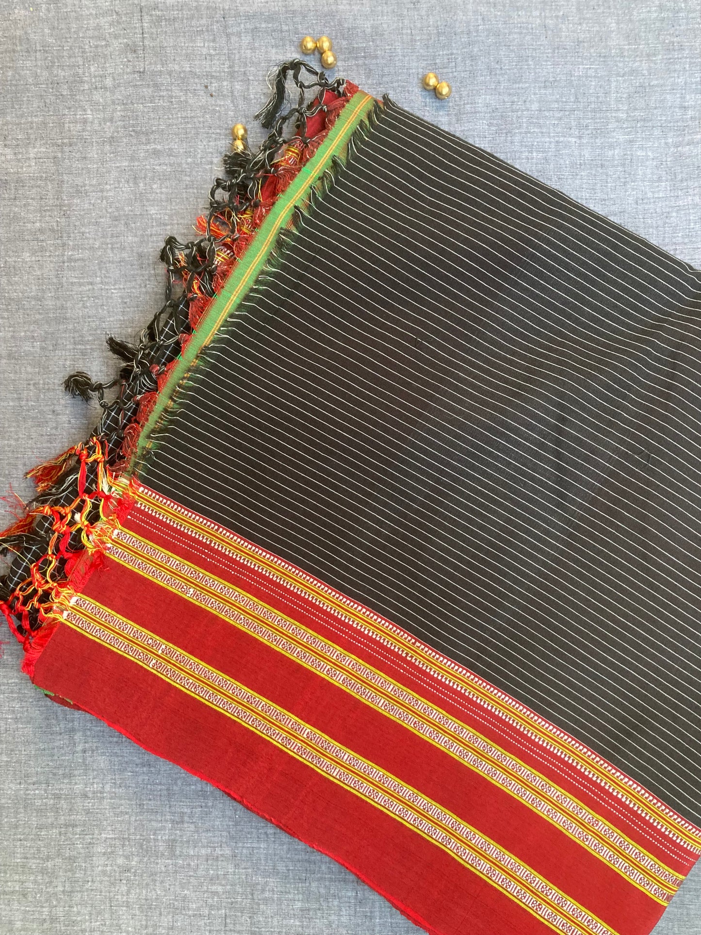 Black Checks Ilkal Saree