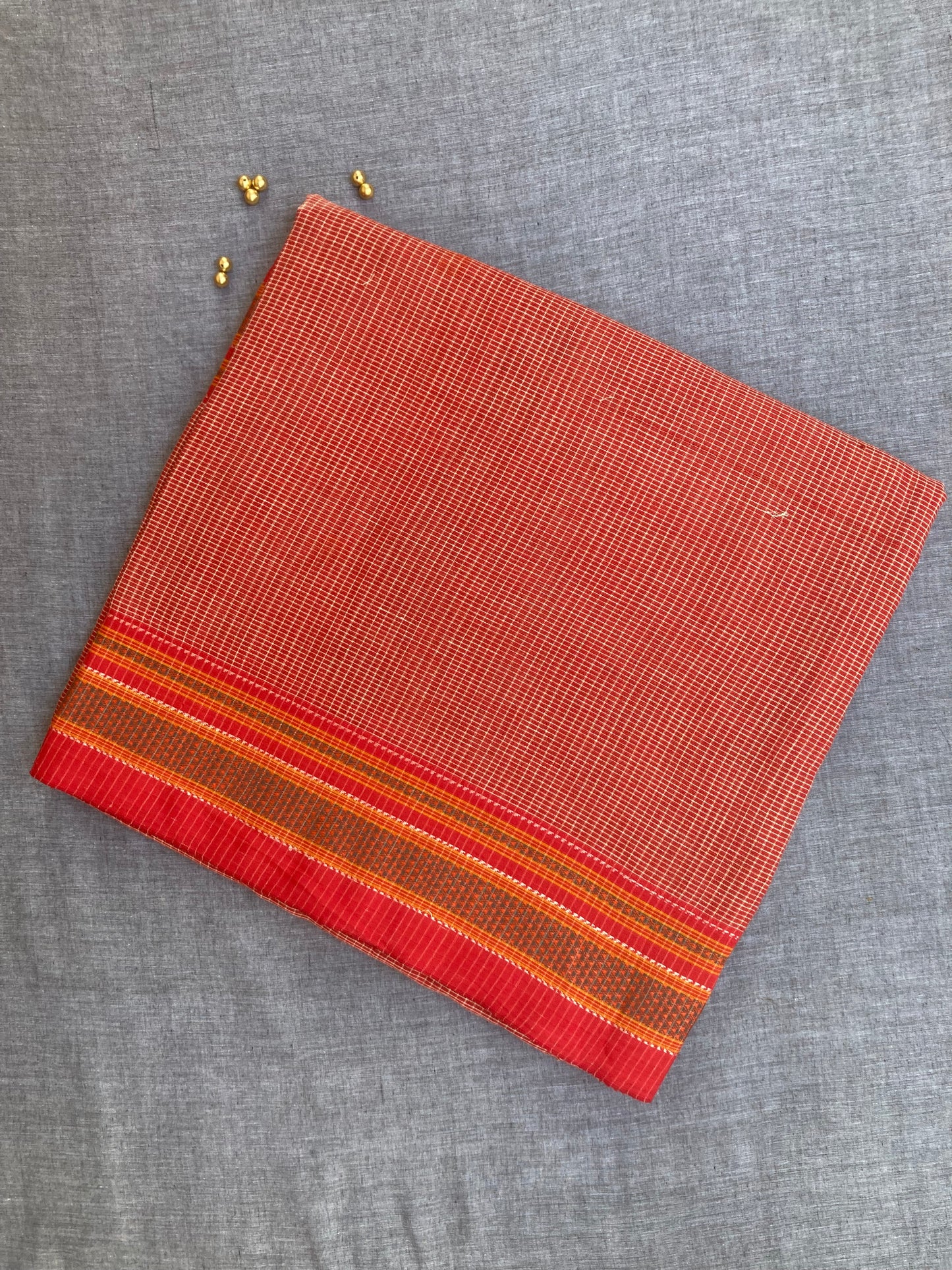 Red Patteda Anchu Saree
