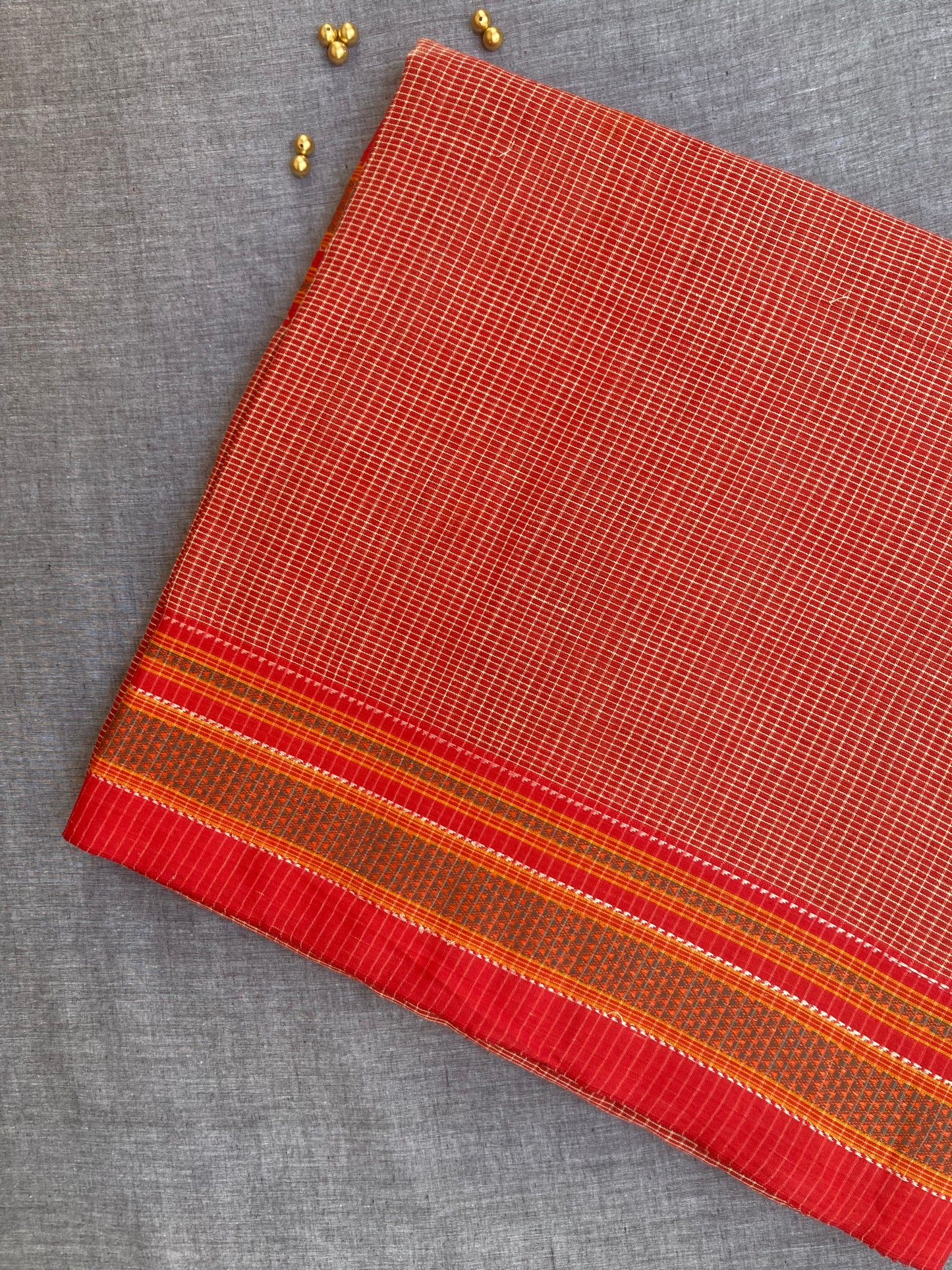 Red Patteda Anchu Saree