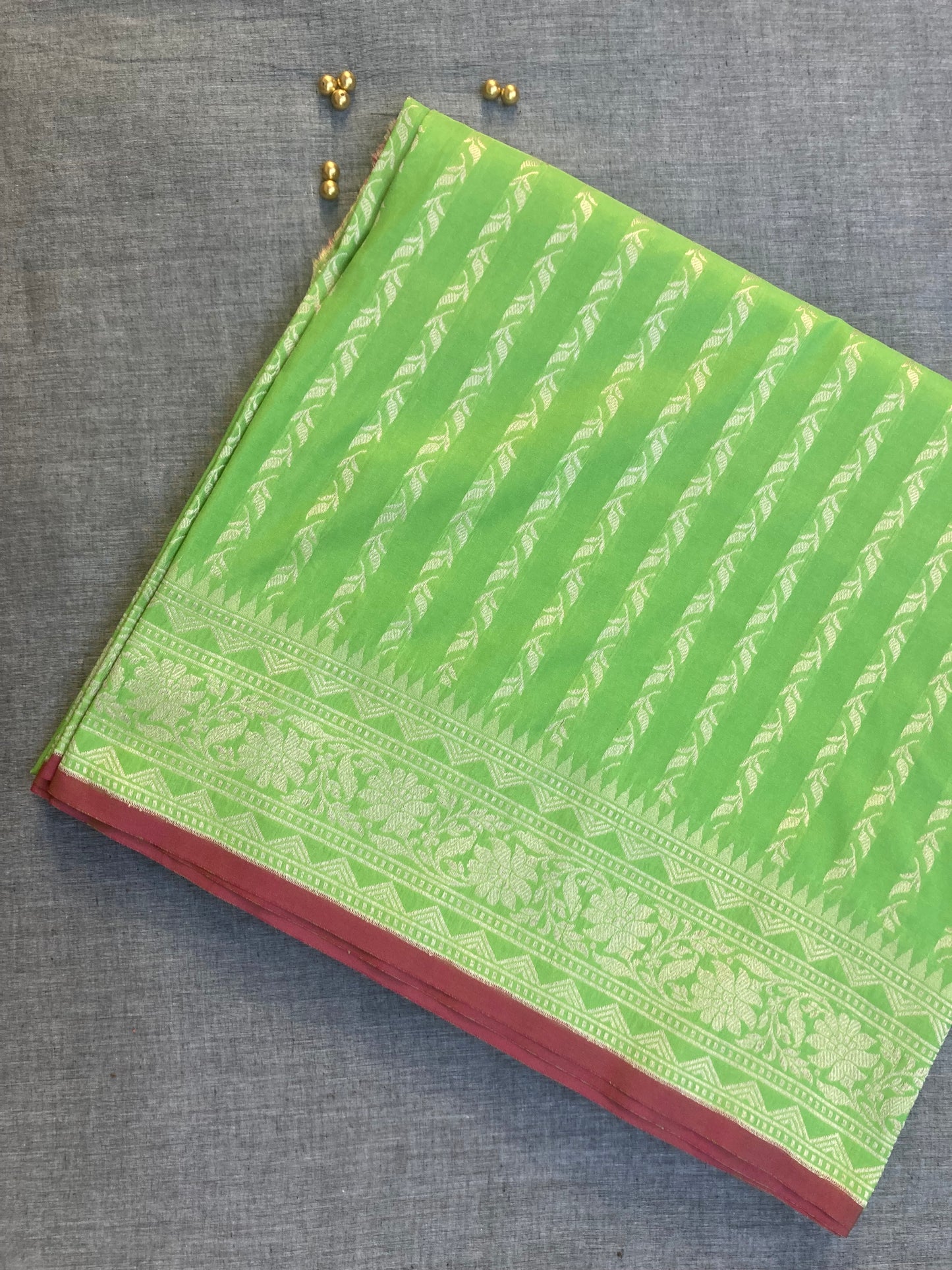 Jade Green Banarasi Katan Saree