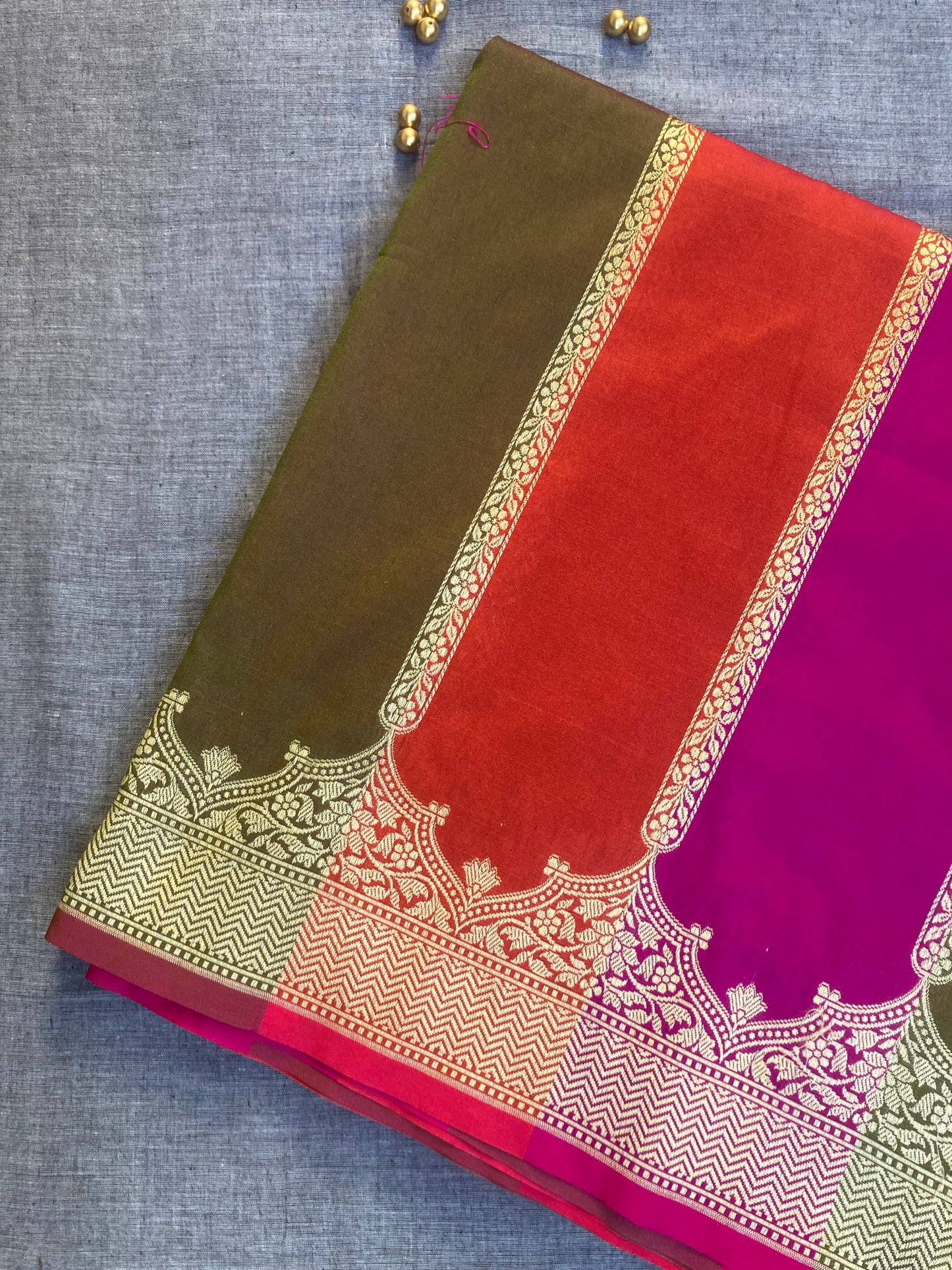 Dark Pink Banarasi Saree