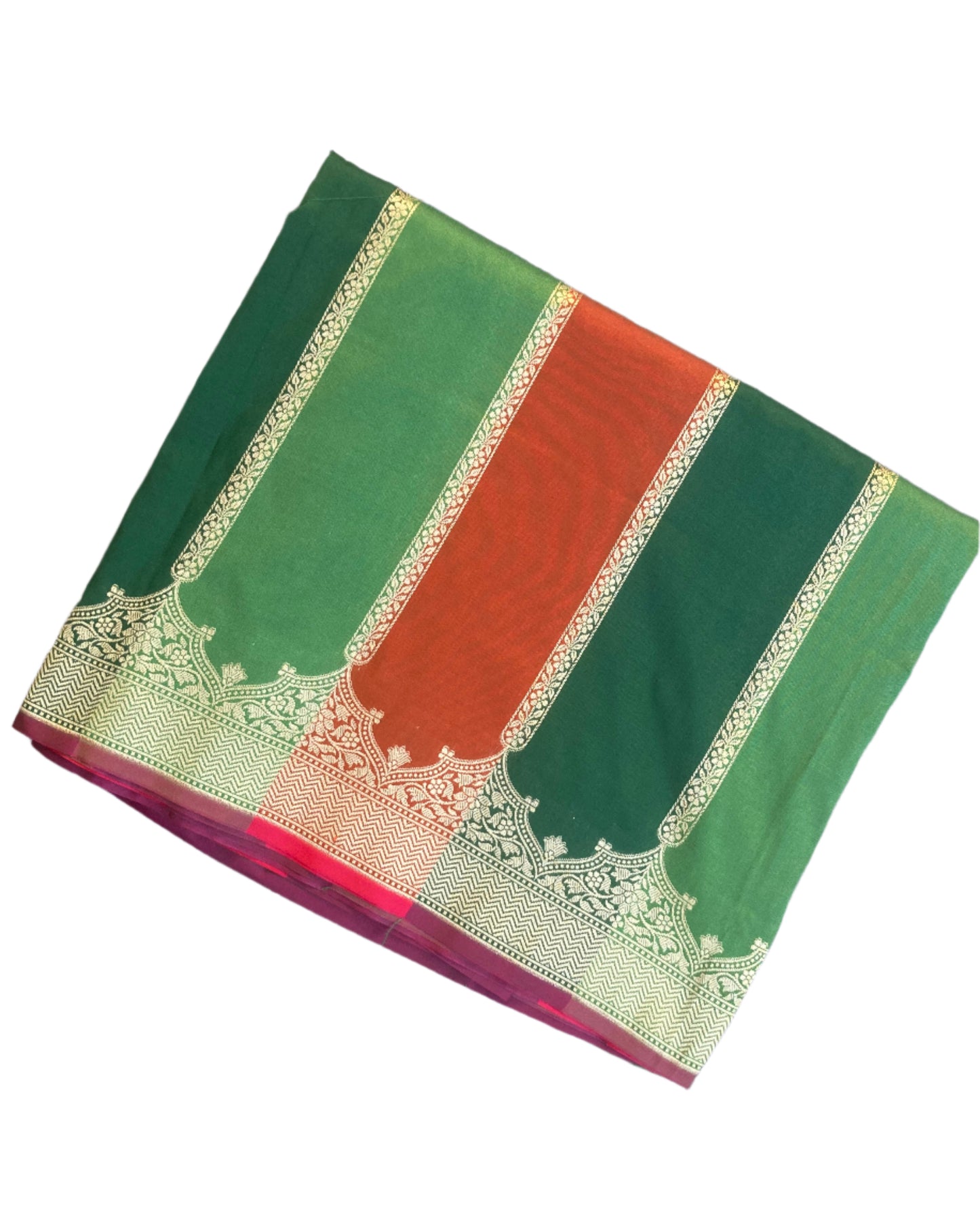 Jungle Green Banarasi Katan Saree