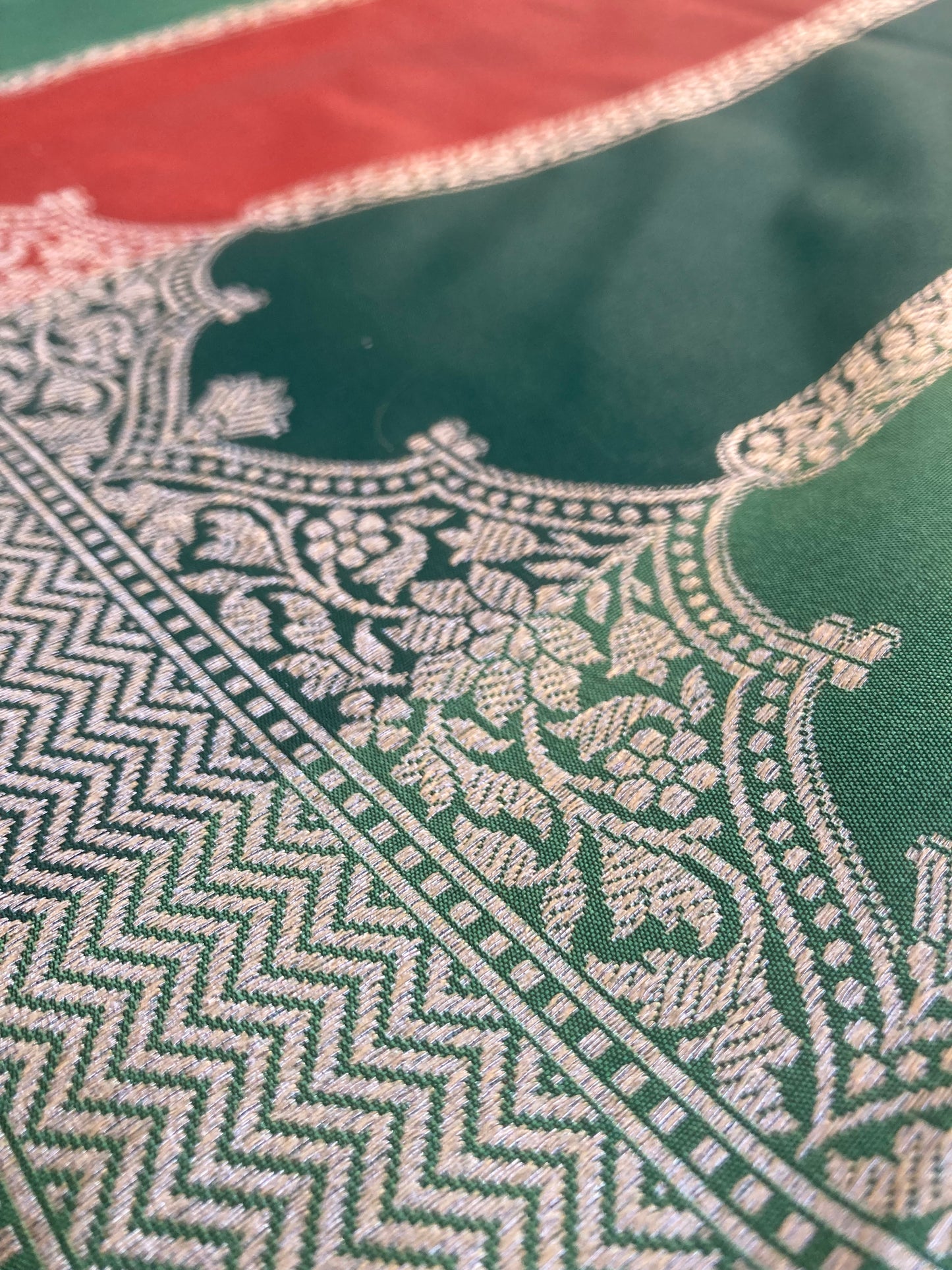 Jungle Green Banarasi Katan Saree
