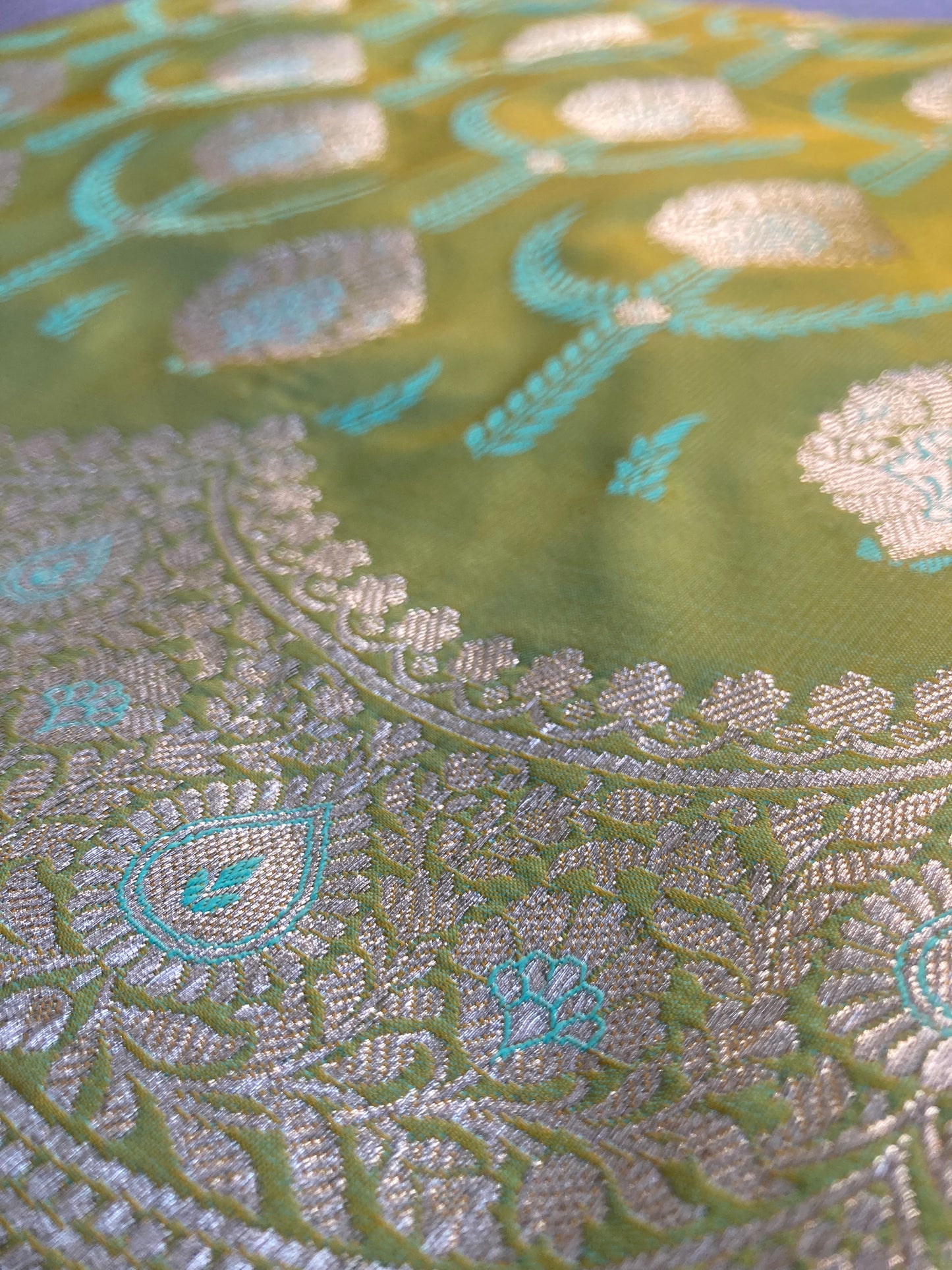 Fern Green Banarasi Saree