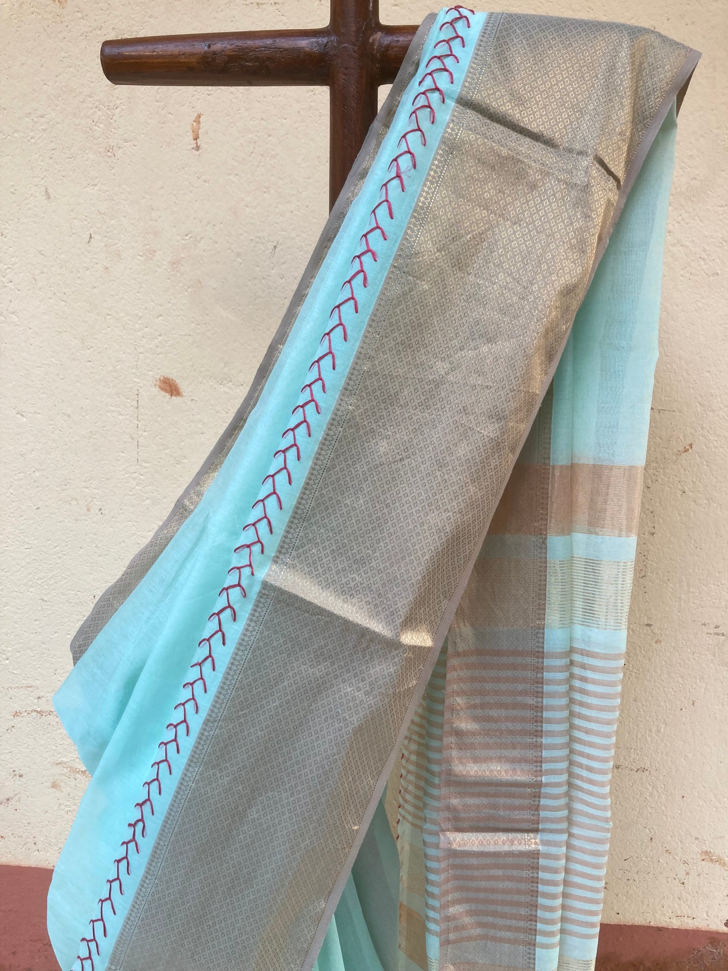 Mint Green Maheshwari Saree