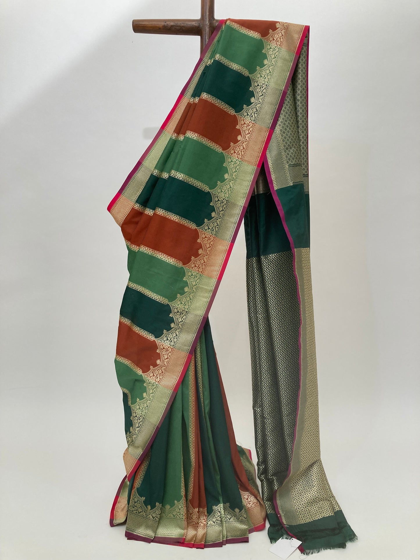 Jungle Green Banarasi Katan Saree