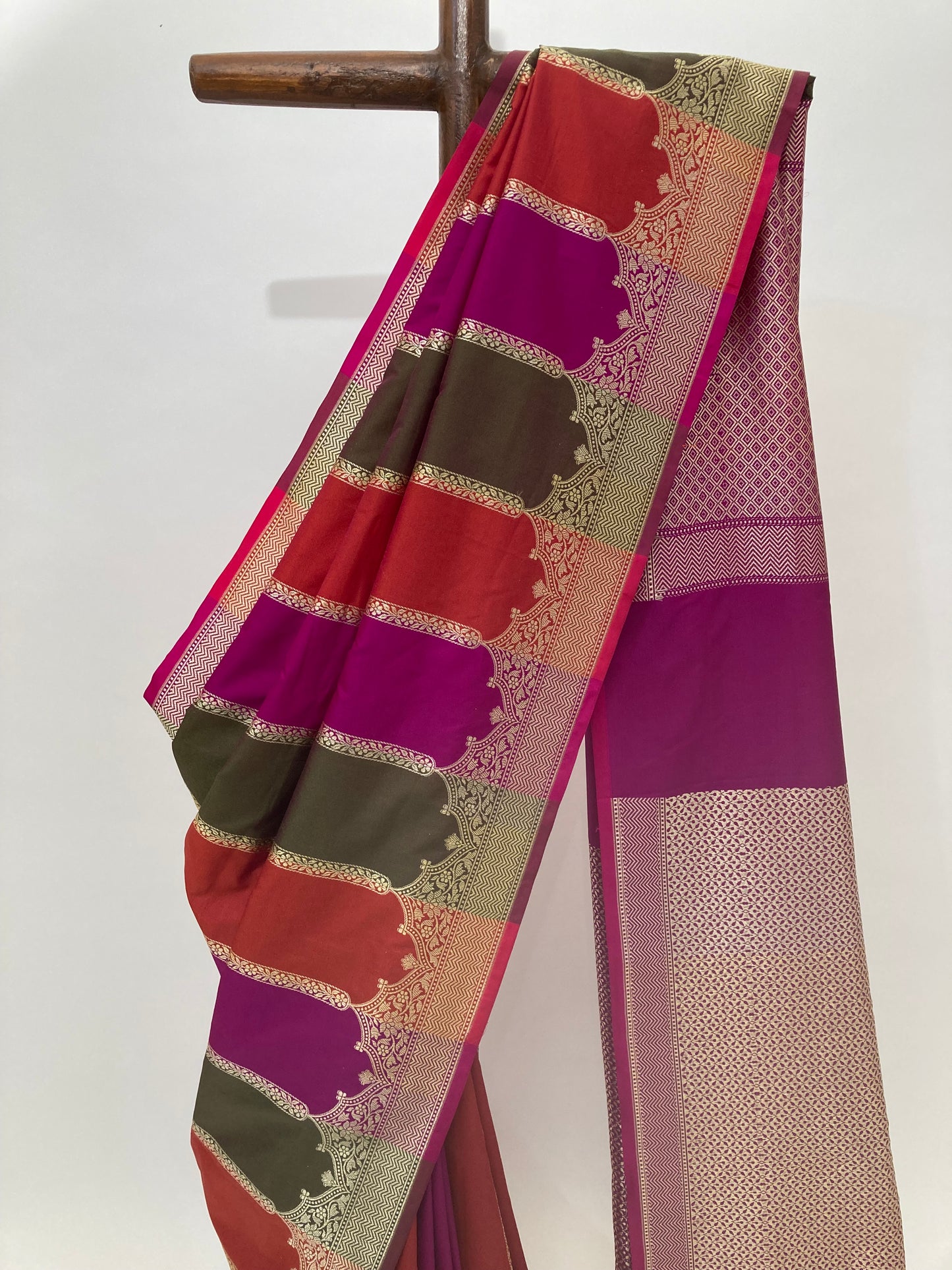 Dark Pink Banarasi Saree