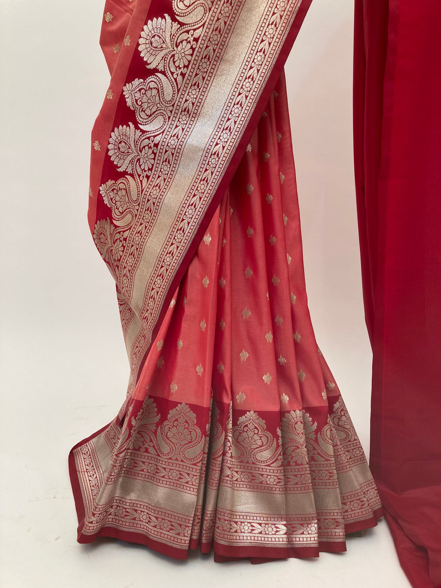 Vermilion Banarasi Katan Saree