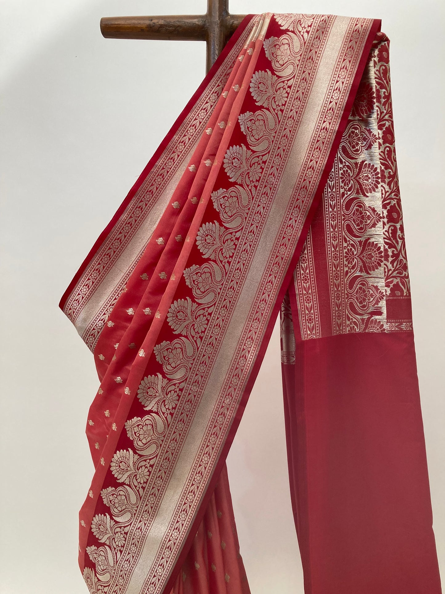 Vermilion Banarasi Katan Saree