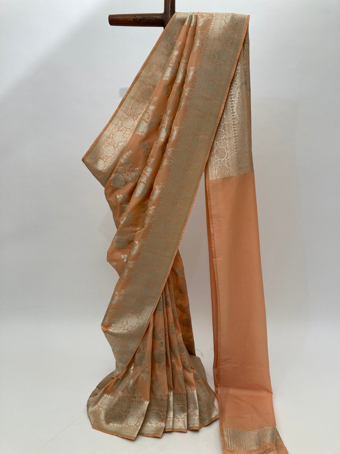 Ivory Banarasi Katan Saree