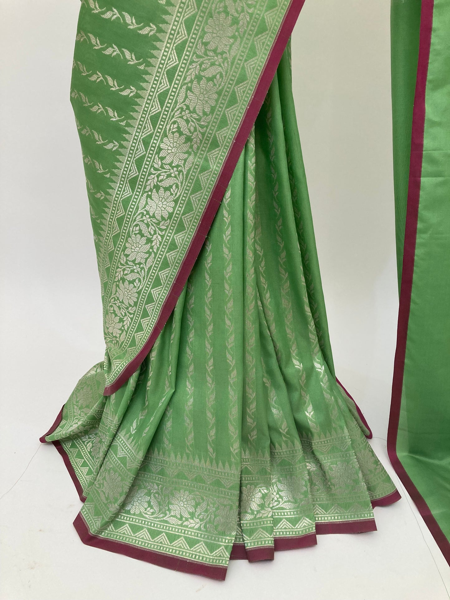 Jade Green Banarasi Katan Saree