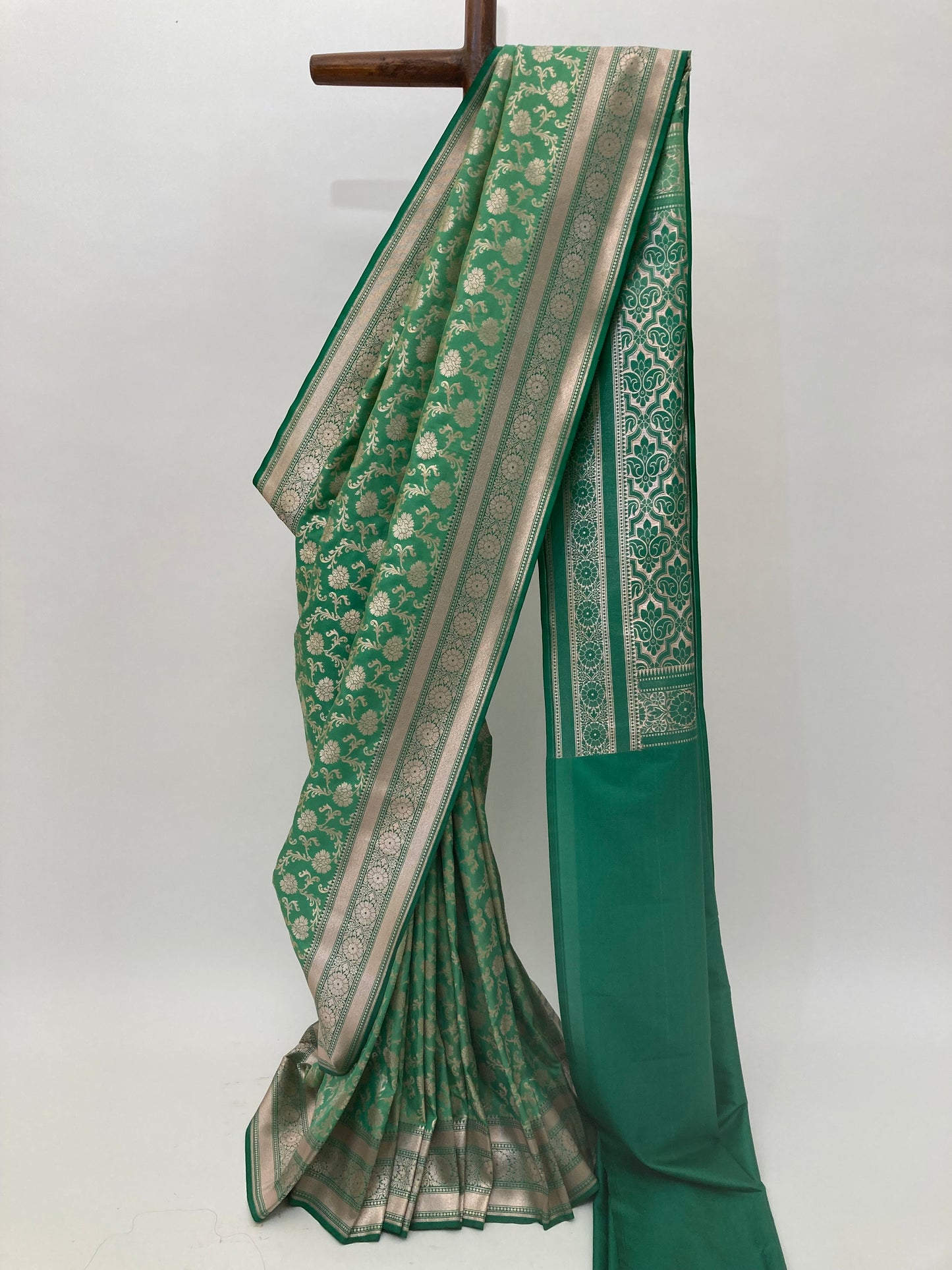 Lime Green Banarasi Katan Saree