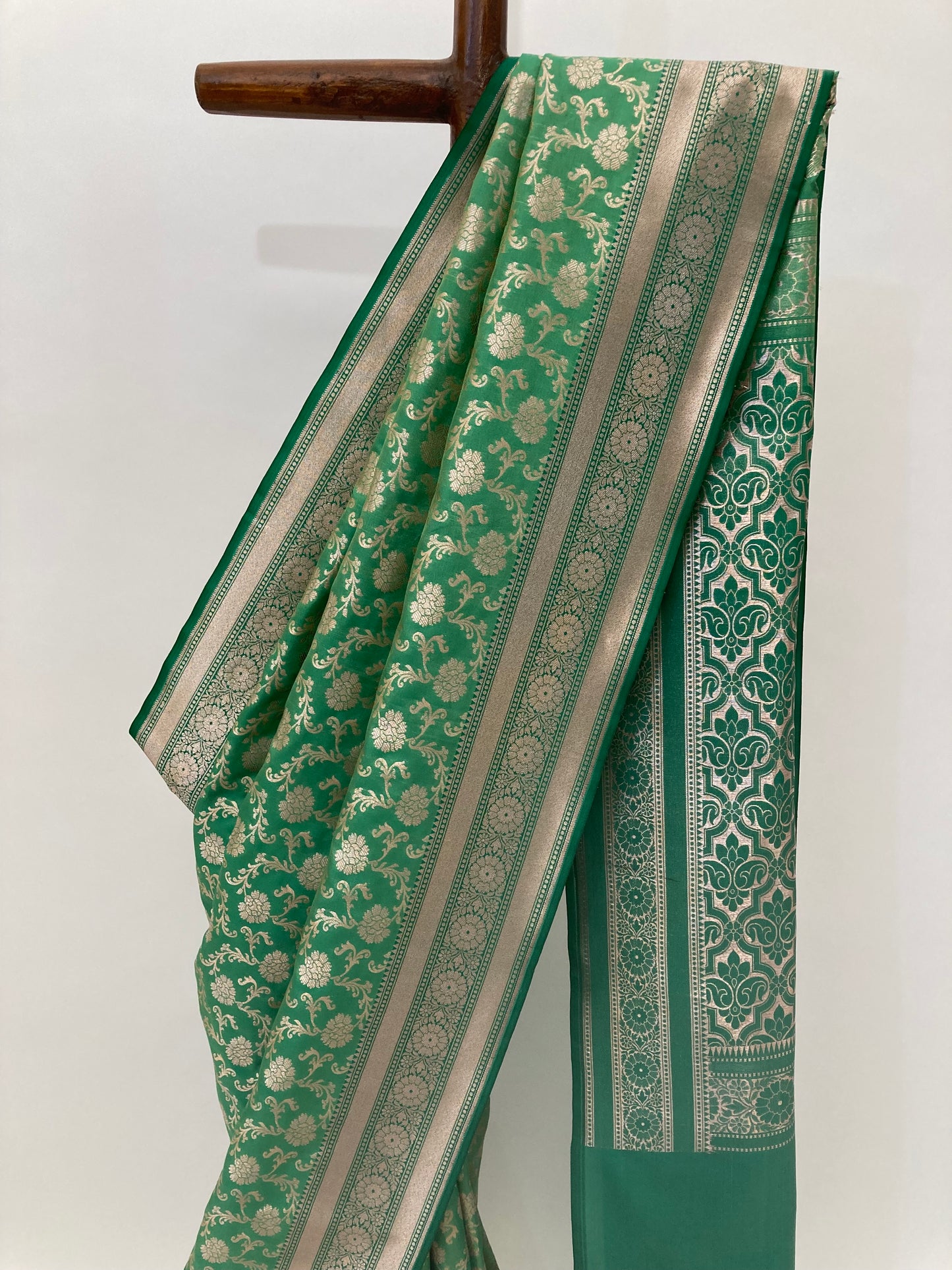 Lime Green Banarasi Katan Saree