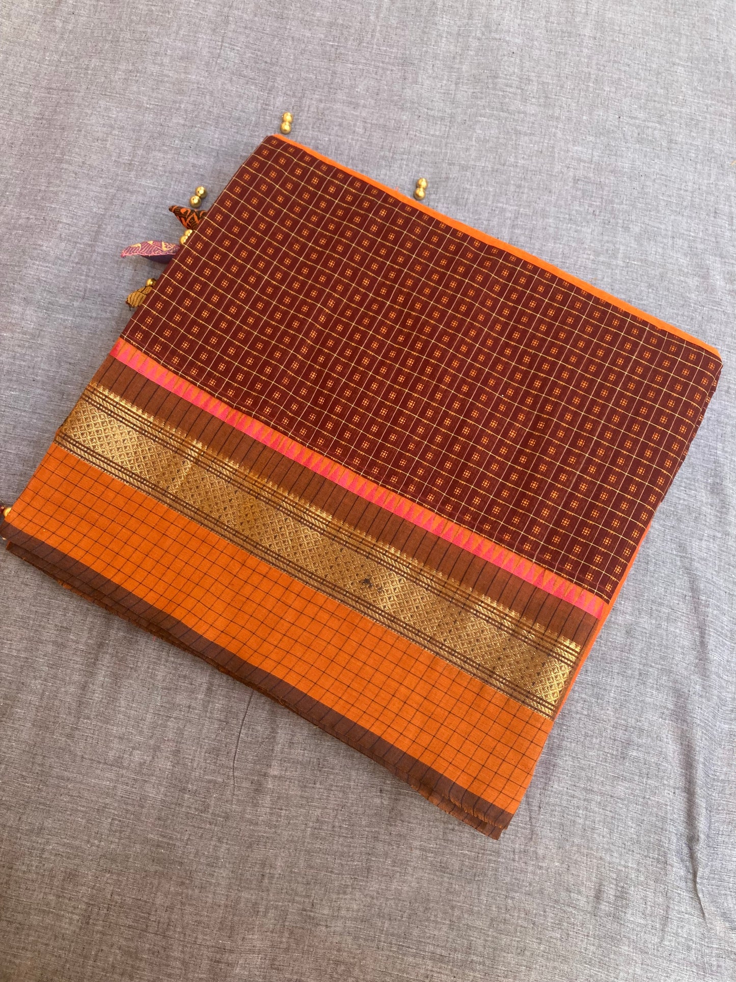 Dark Orange Maanto Concept Saree