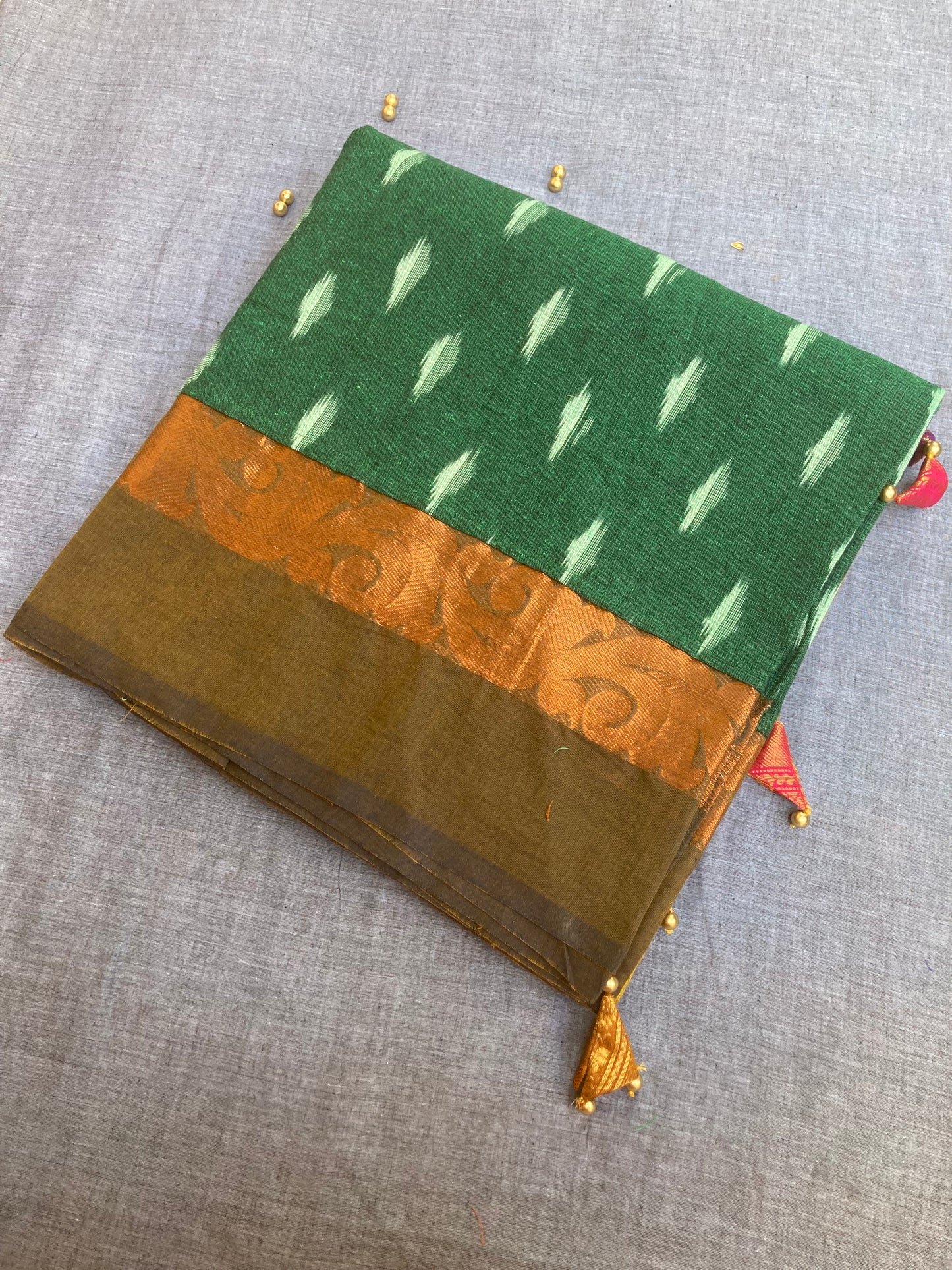 Dark Green Maanto Concept Saree