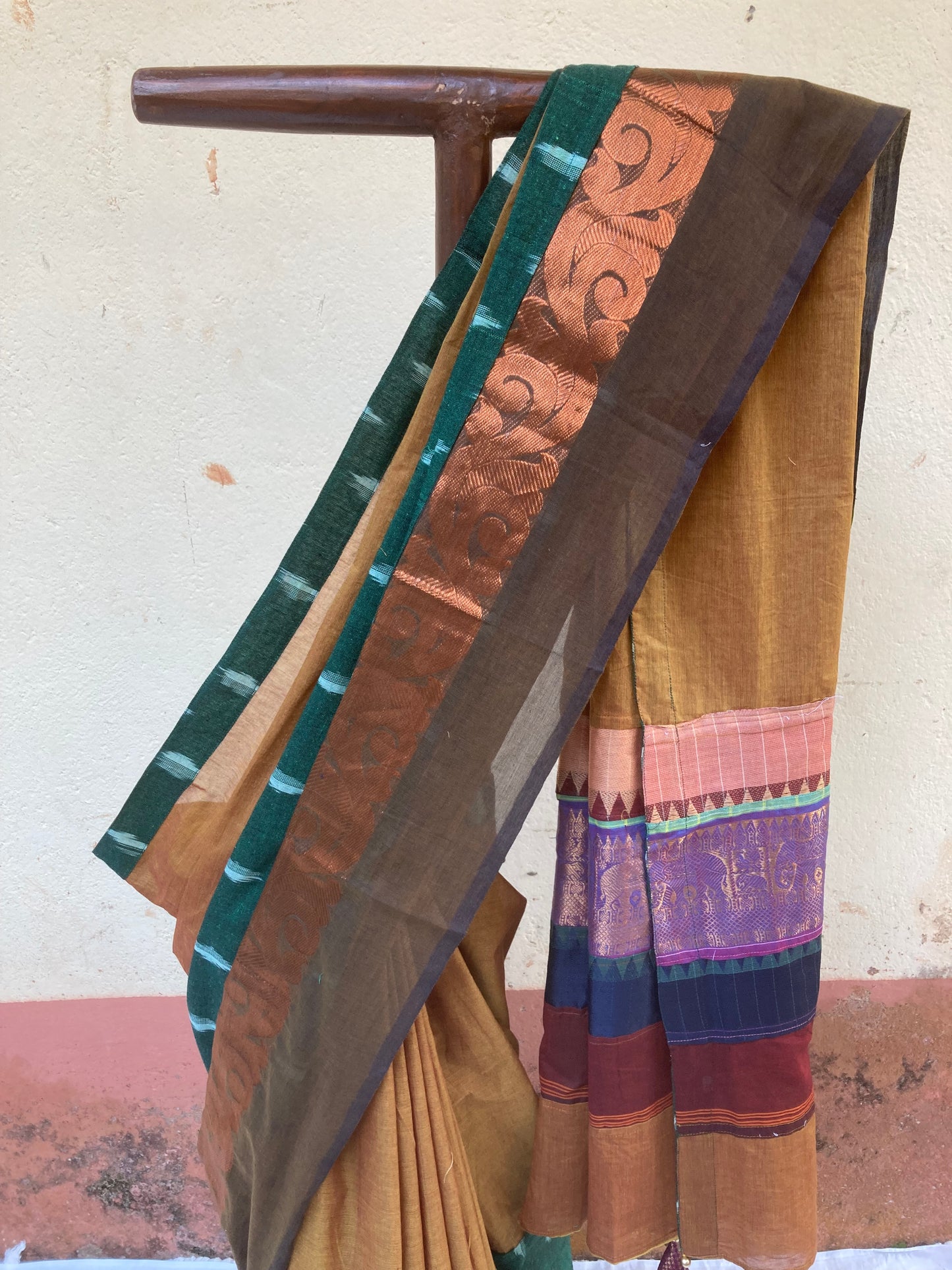 Dark Green Maanto Concept Saree