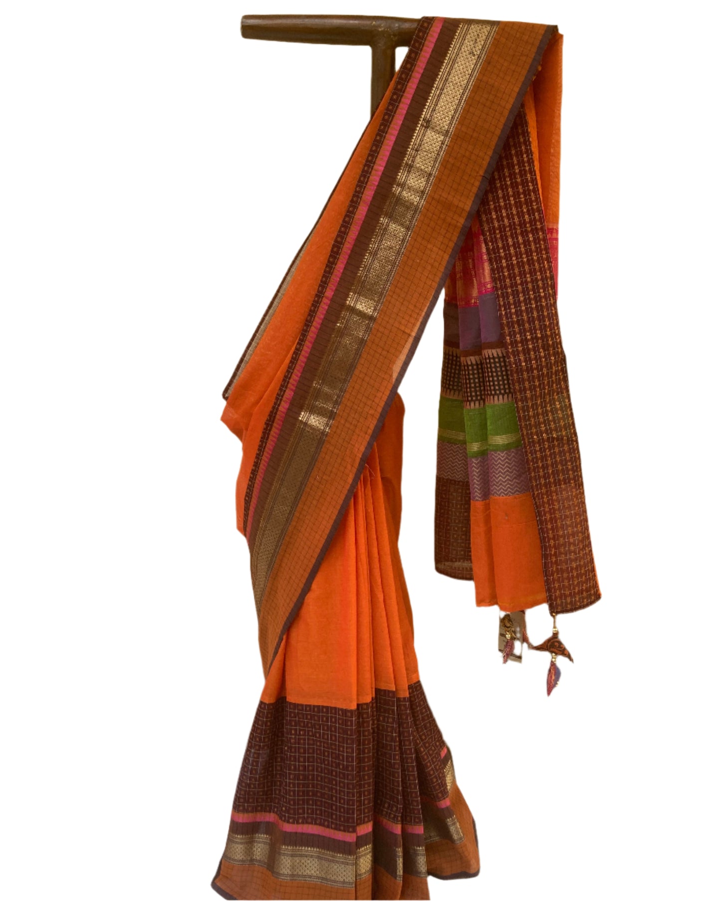Dark Orange Maanto Concept Saree