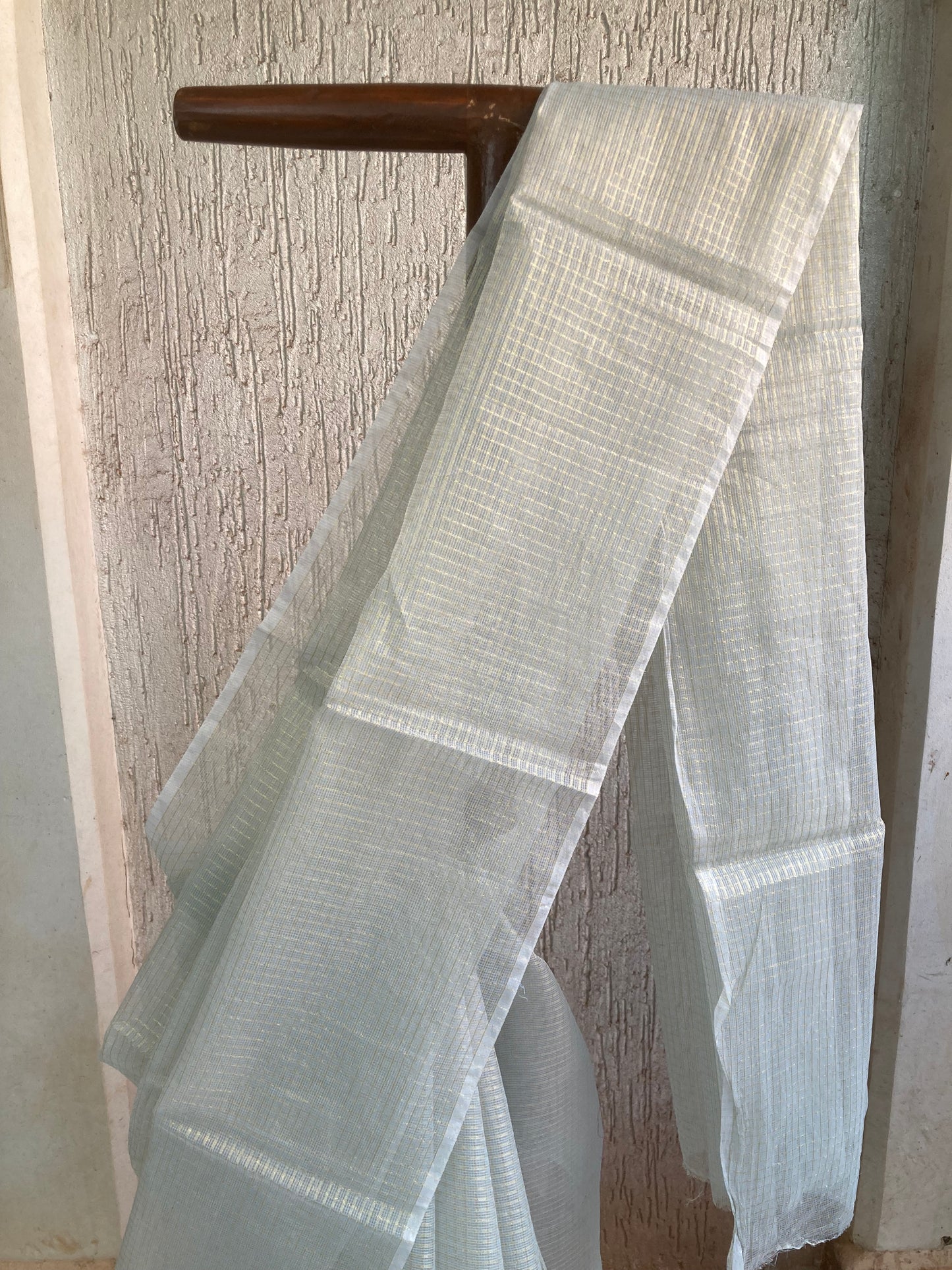 Gray Plain Kota Doria Saree