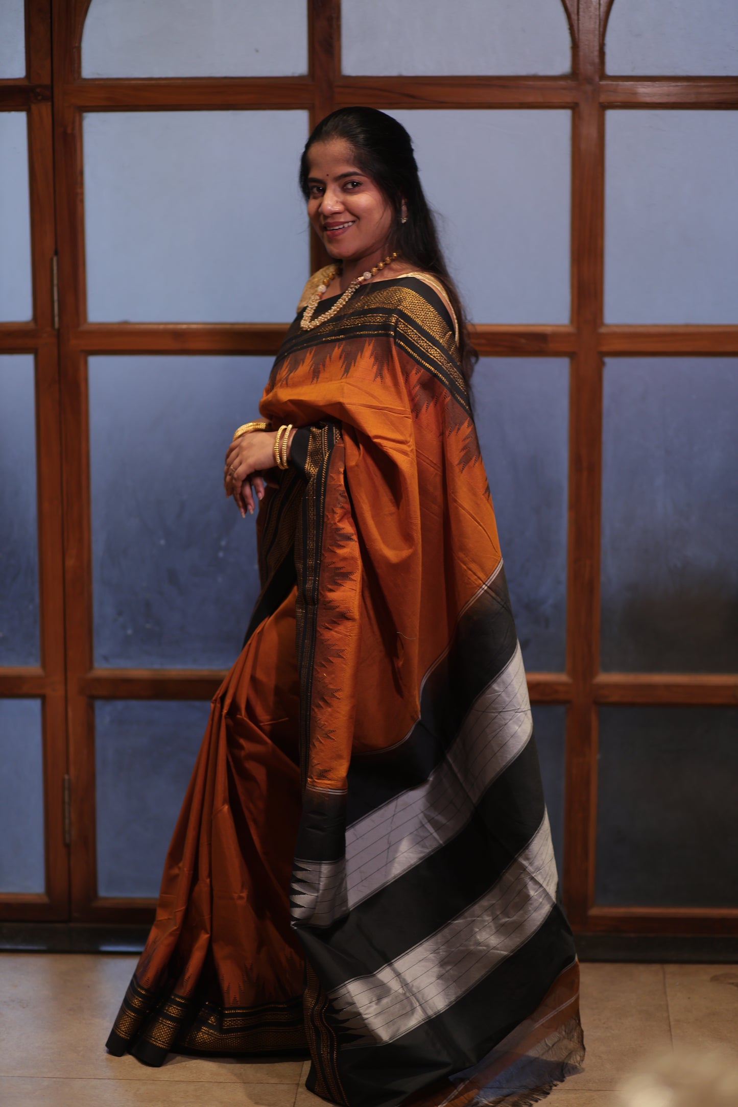 Copper Ilkal Saree