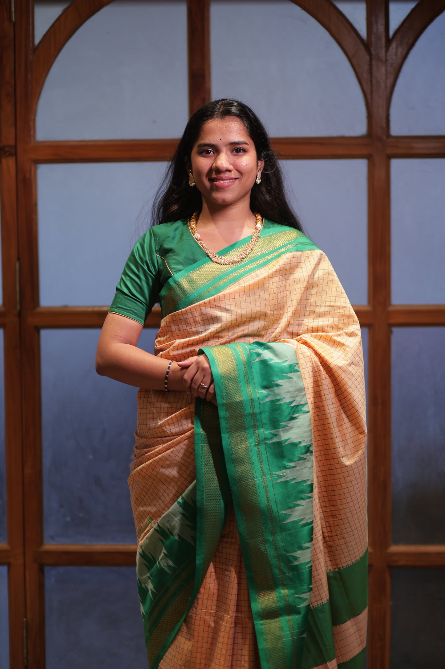 Warm Ivory Ilkal Saree