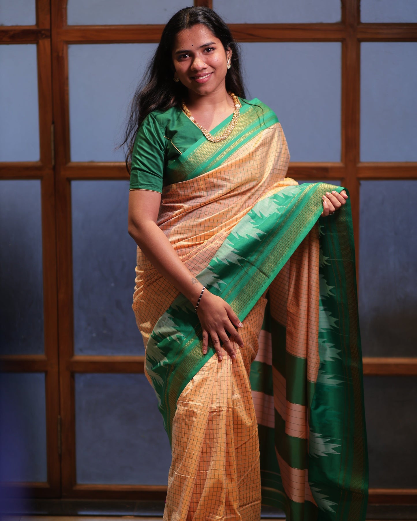 Warm Ivory Ilkal Saree