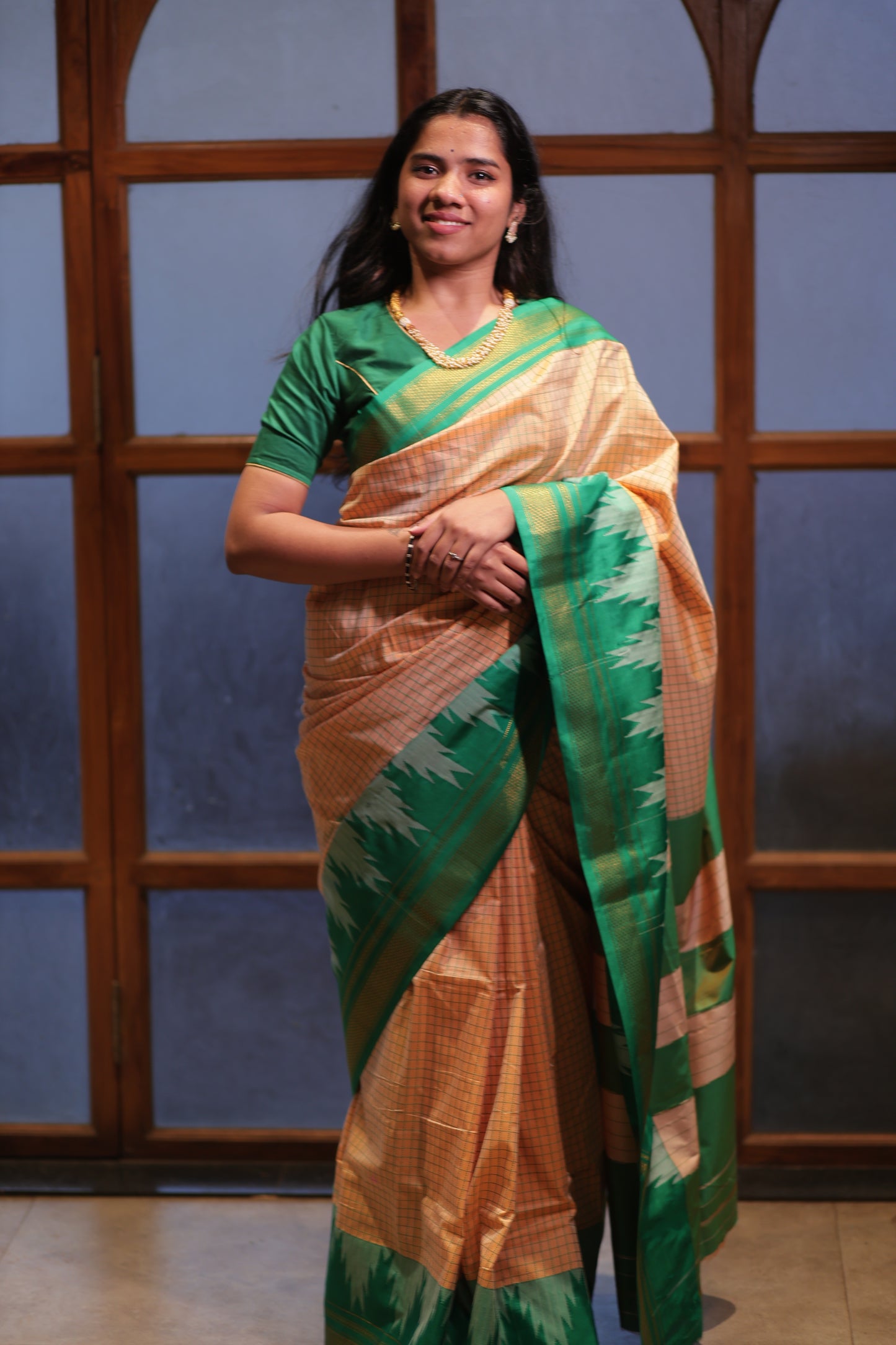 Warm Ivory Ilkal Saree