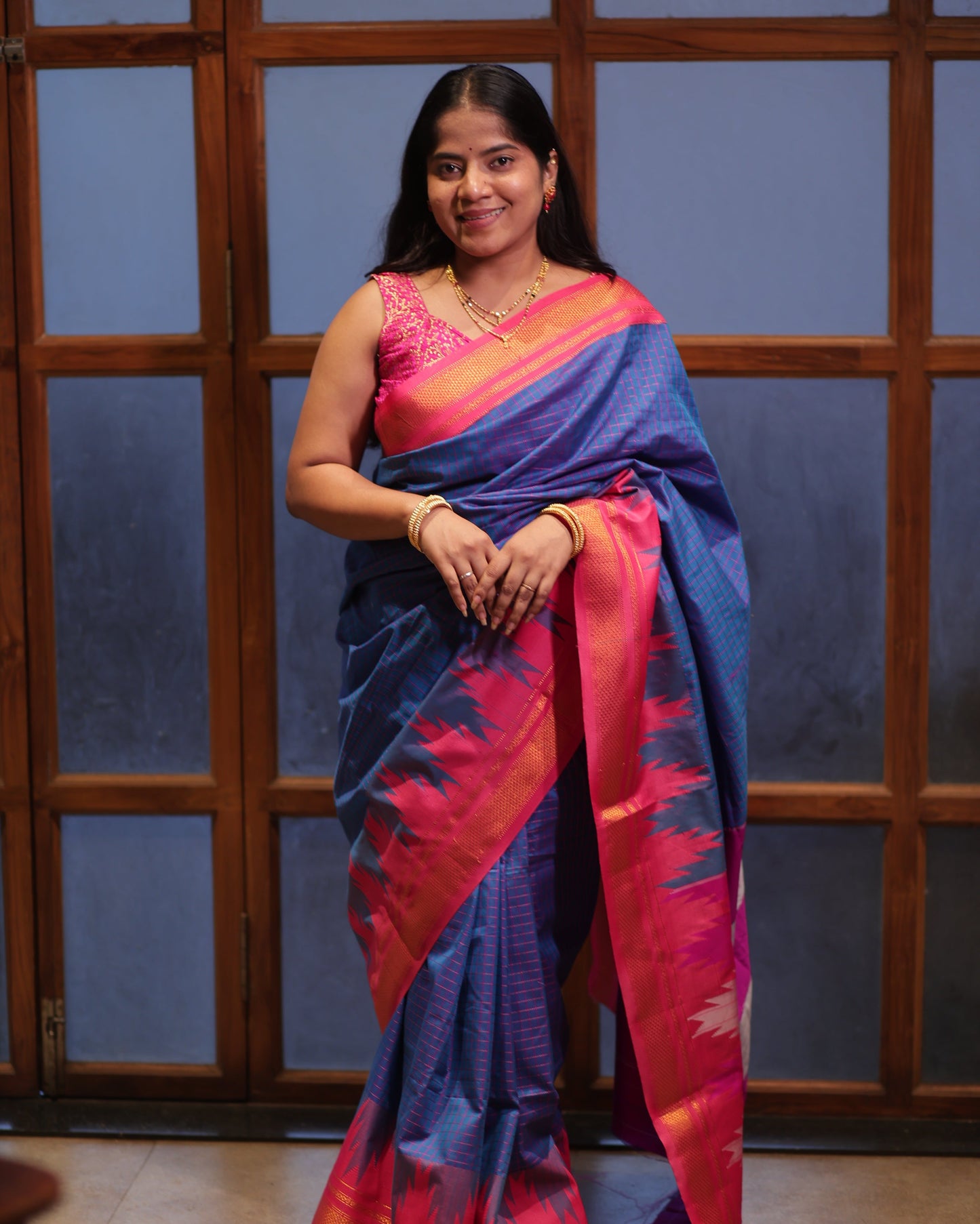 Cobalt Blue Ilkal Saree