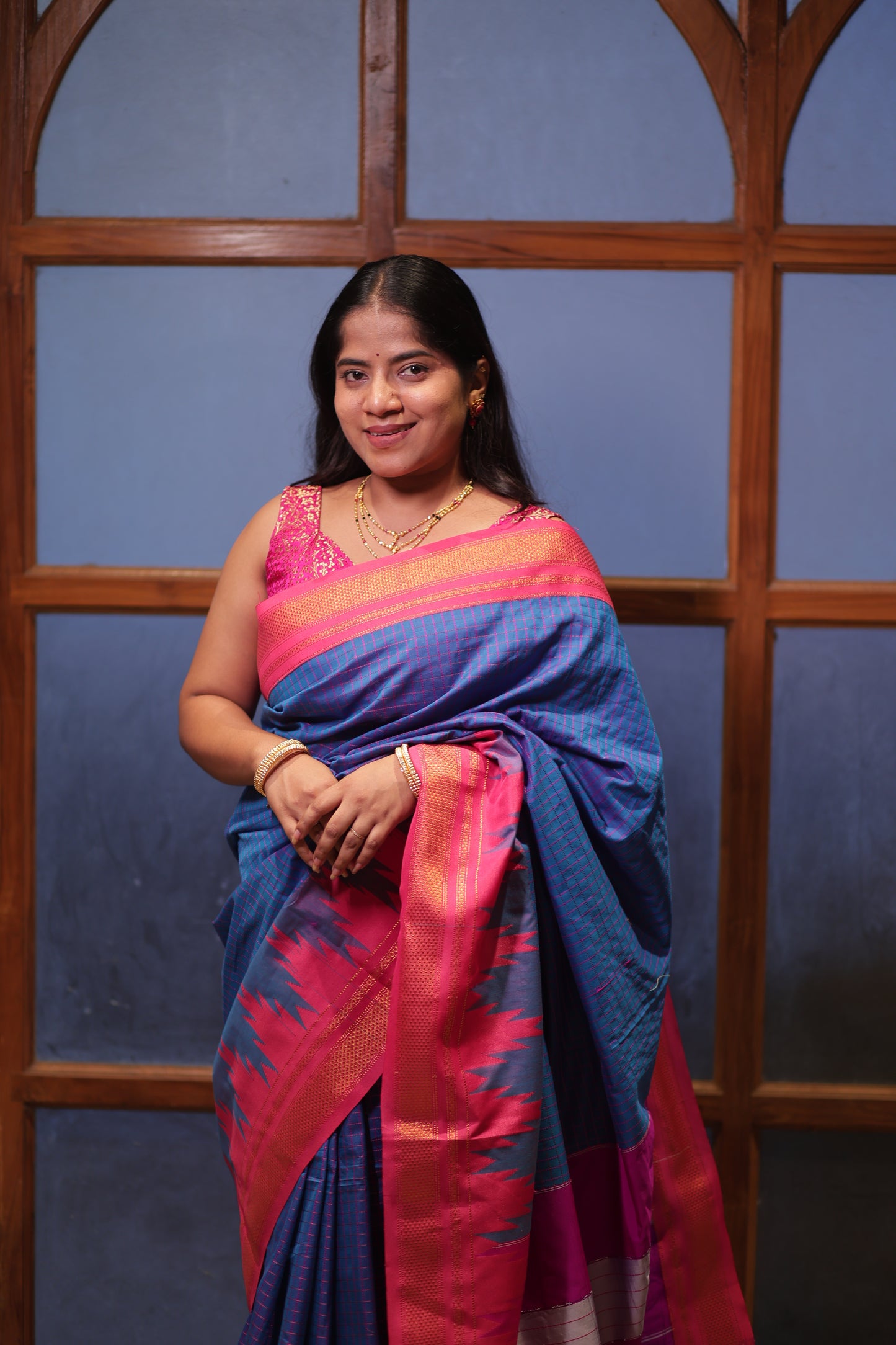Cobalt Blue Ilkal Saree
