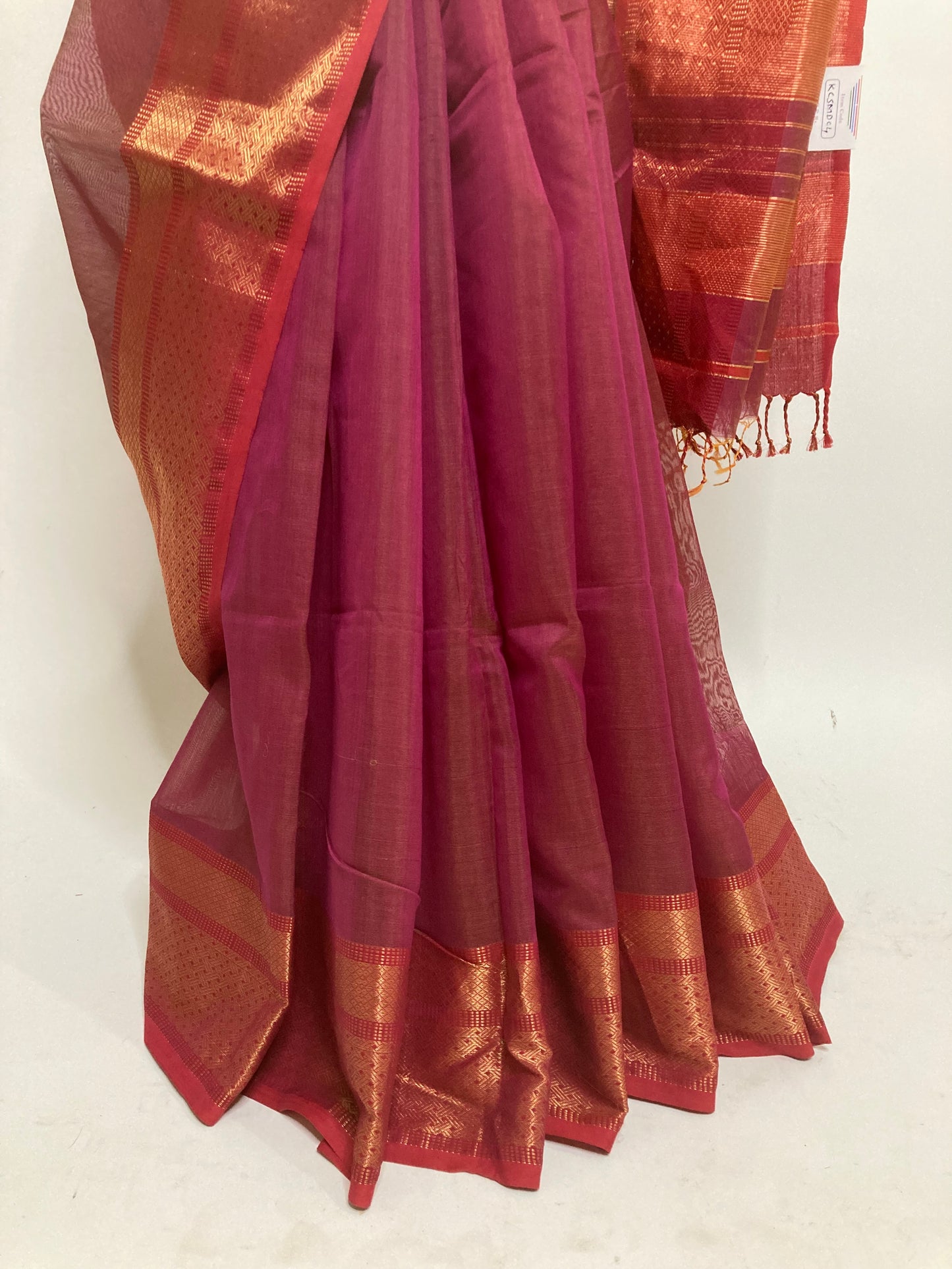 Dark Pink Maheshwari Saree